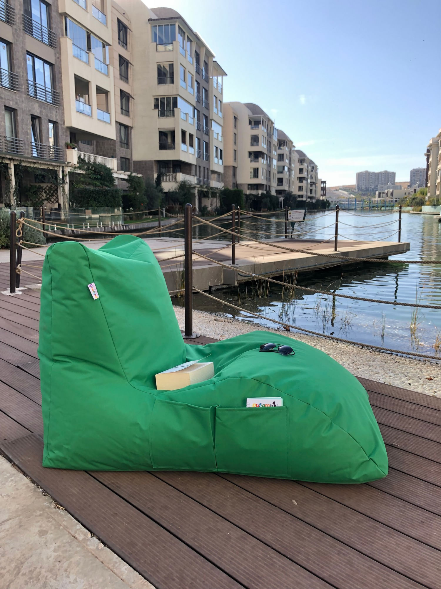 Fotoliu tip sac, Atelier Del Sofa, 100% impertex, verde, 60x75x110 cm — imaginea 4
