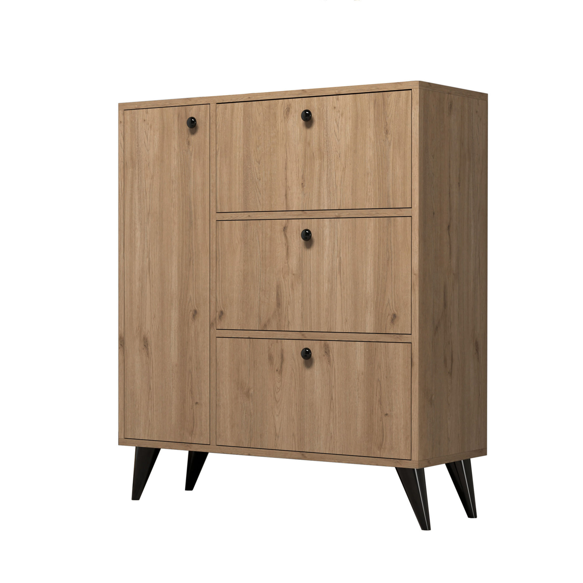 Dulap pantofi, Hanah Home, pal melaminat, stejar, 90x35x105 cm