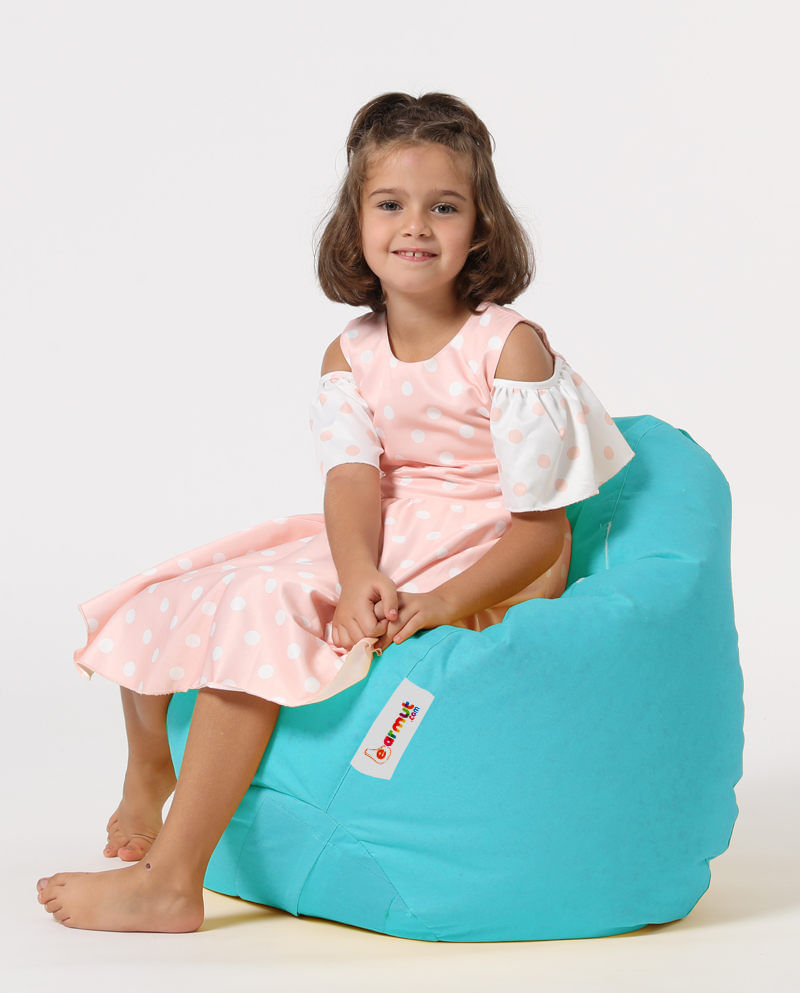 Fotoliu tip bean bag de gradina, Hanah Home, poliester, turcoaz, 60x60x25 cm, impermeabil