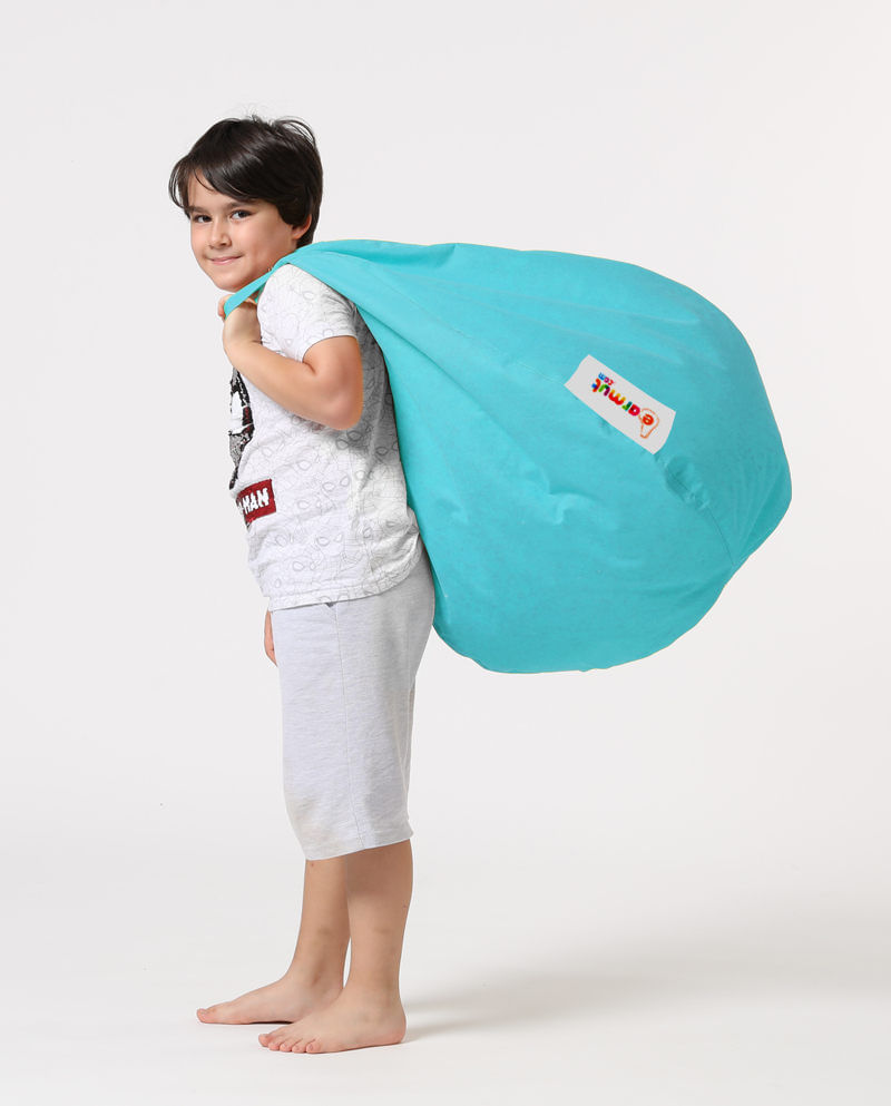 Fotoliu tip bean bag de gradina, Hanah Home, poliester, turcoaz, 60x60x25 cm, impermeabil - 1 | YEO