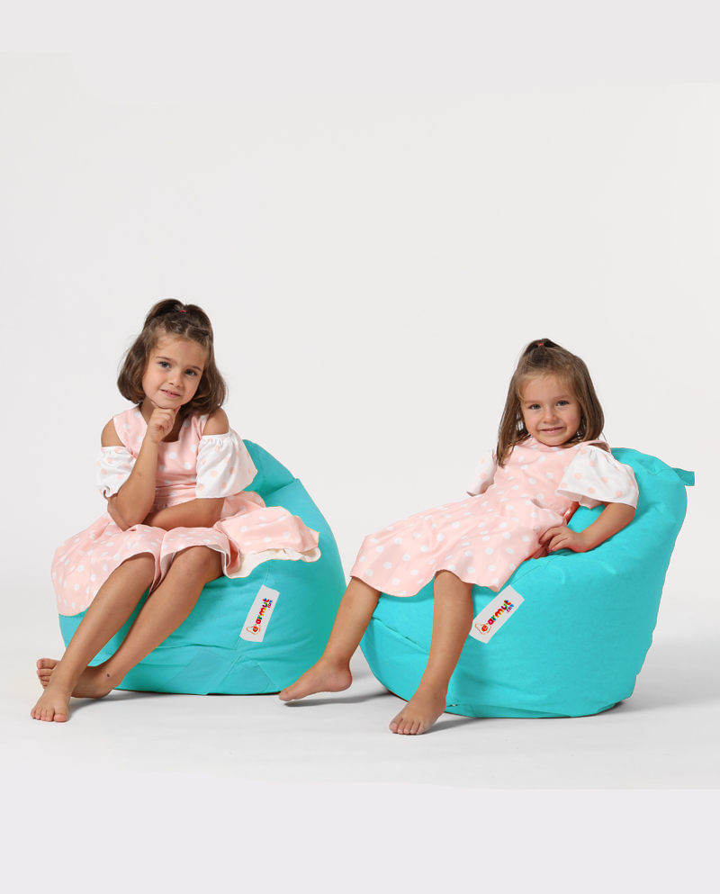 Fotoliu tip bean bag de gradina, Hanah Home, poliester, turcoaz, 60x60x25 cm, impermeabil - 2 | YEO