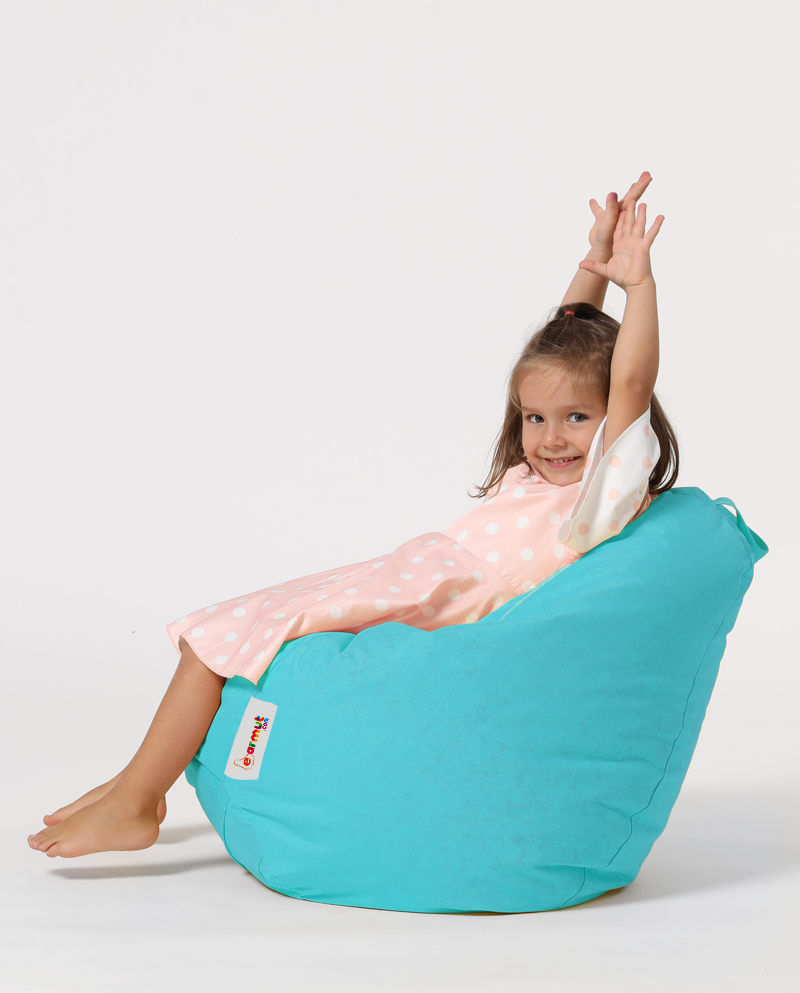 Fotoliu tip bean bag de gradina, Hanah Home, poliester, turcoaz, 60x60x25 cm, impermeabil - 3 | YEO