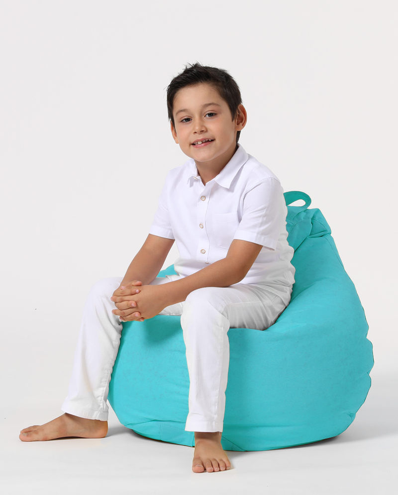 Fotoliu tip bean bag de gradina, Hanah Home, poliester, turcoaz, 60x60x25 cm, impermeabil - 4 | YEO