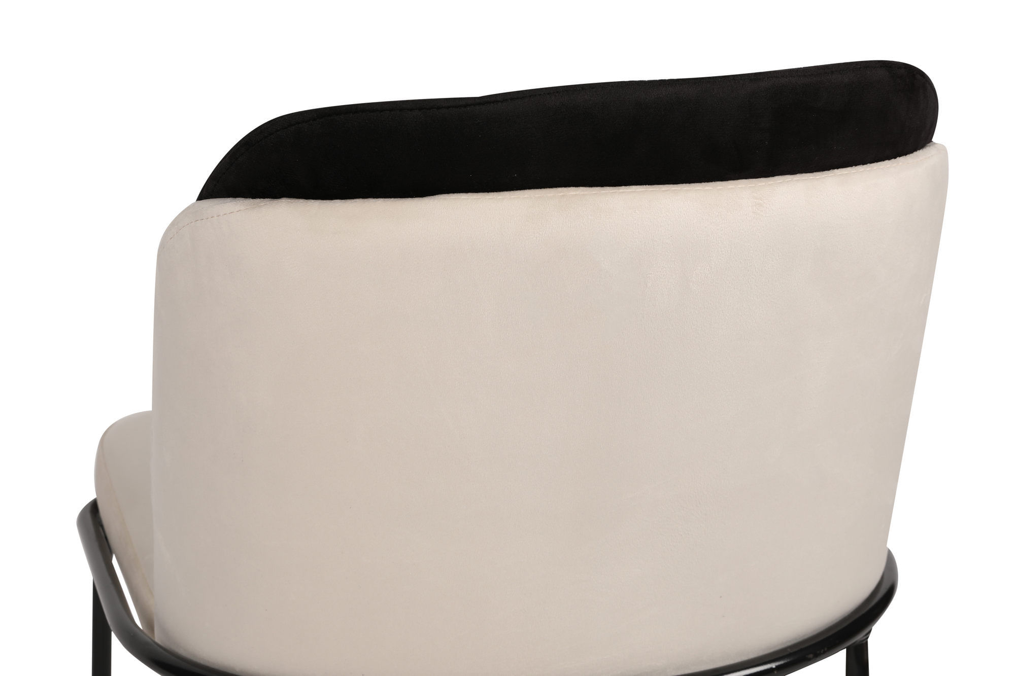 Set scaune, Hanah Home, metal, catifea, negru crem, 54x55x86 cm, 4 piese — imaginea 8