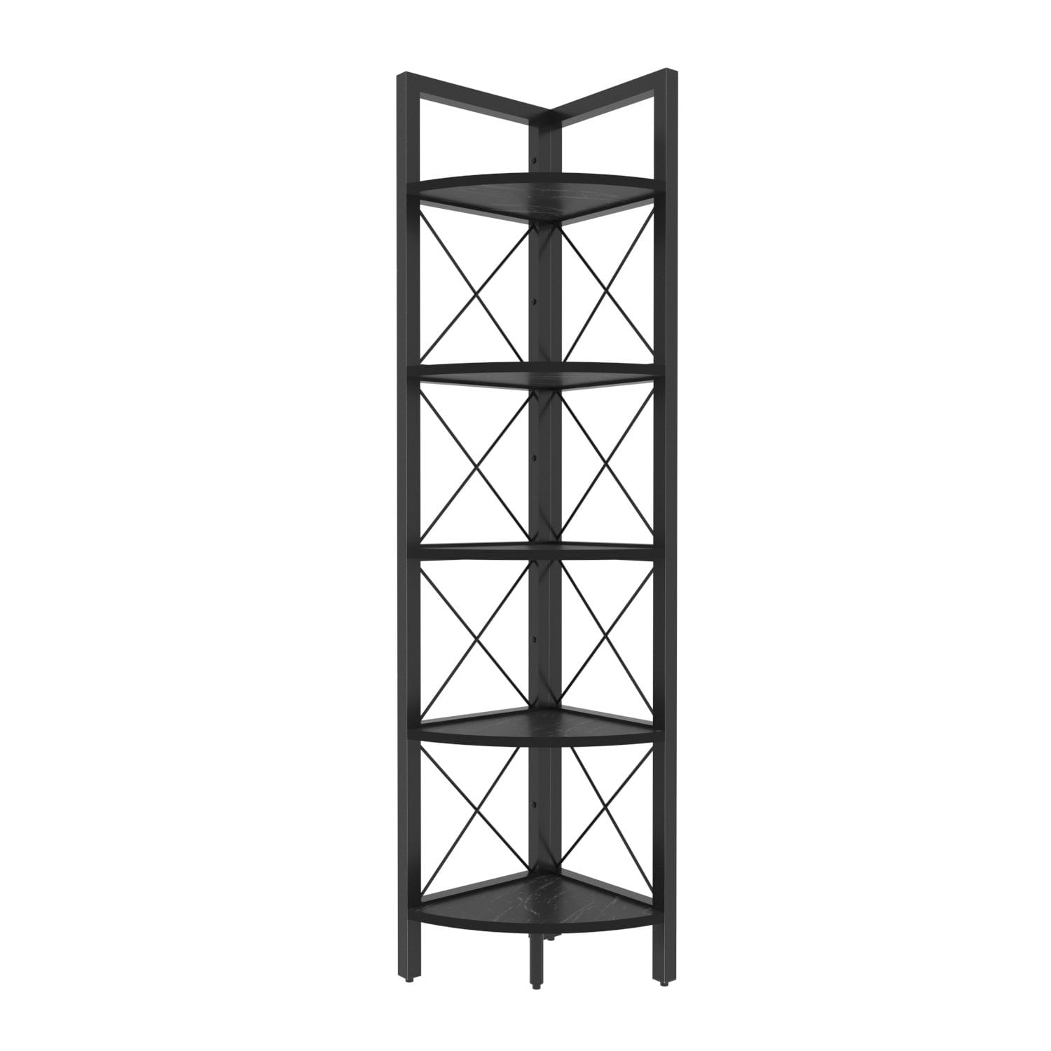 Etajera, Hanah Home, pal melaminat, negru, 30.5x33x160 cm