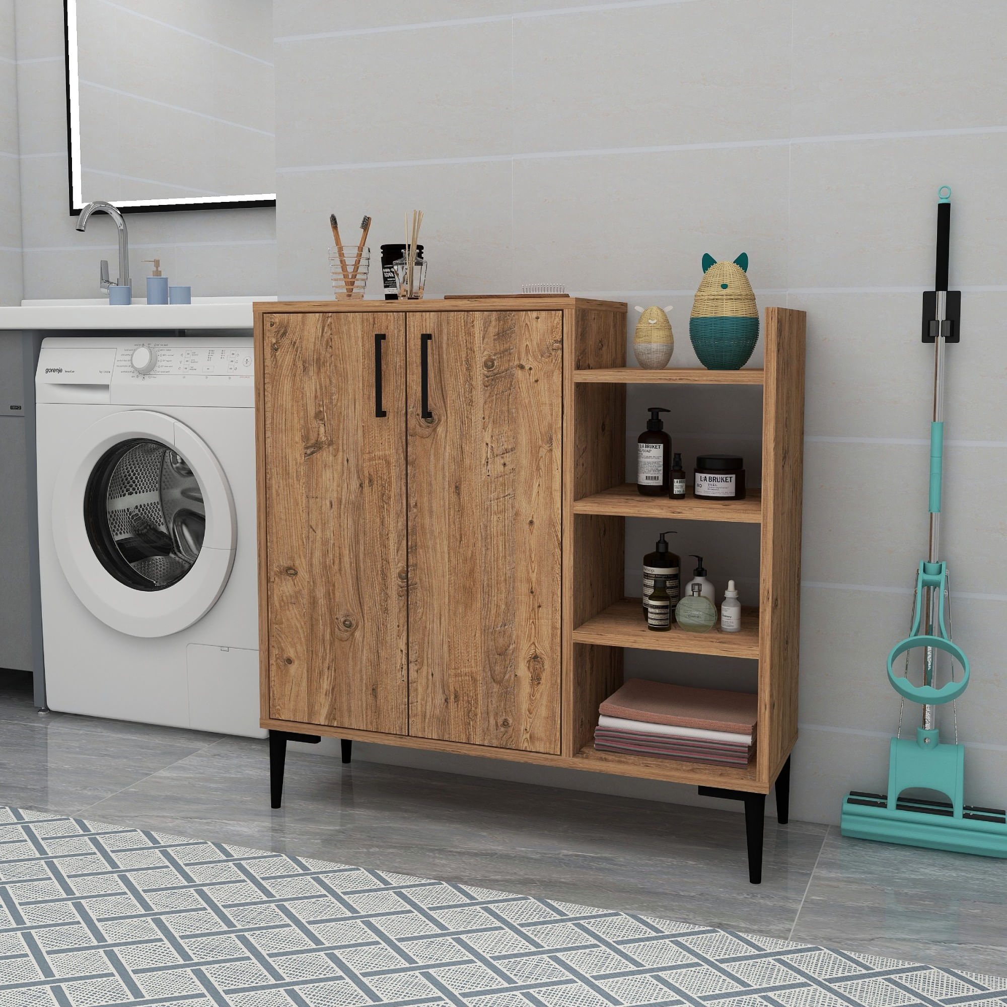 Dulap multifunctional, Hanah Home, panou de particule melaminat, pin atlantic, 90x29.6x90.6 cm — imaginea 6