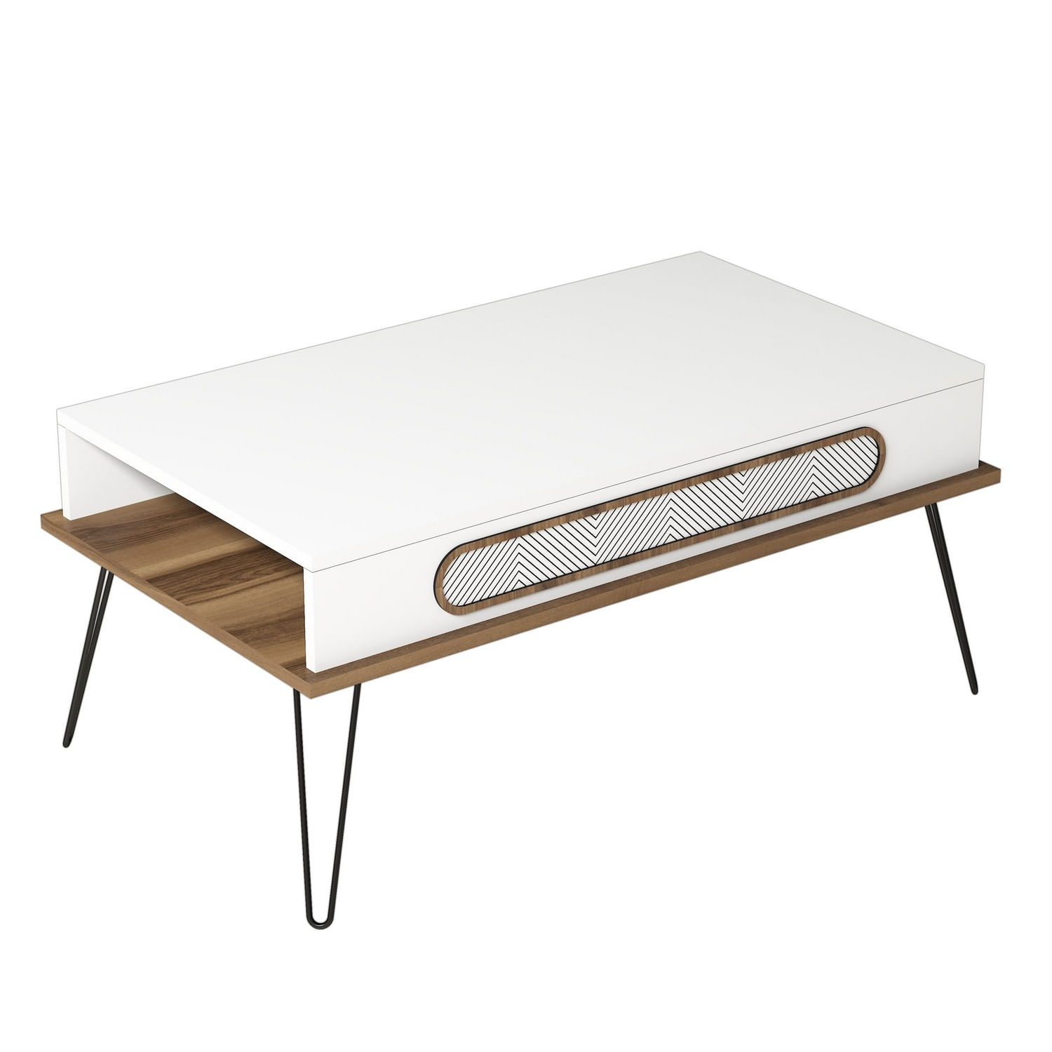 Masuta de cafea, Hanah Home, pal melaminat, alb, 105x56x45.8 cm — imaginea 4