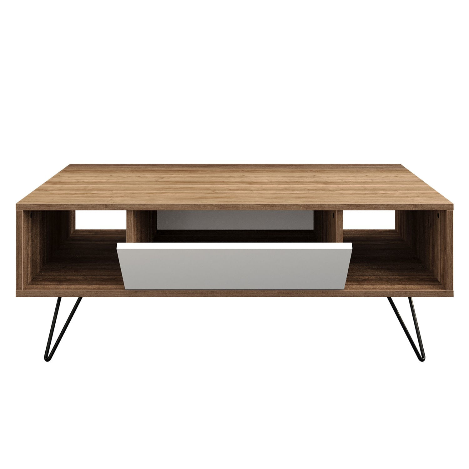 Masuta de cafea, Hanah Home, pal melaminat, nuc si alb, 120x60x45.6 cm — imaginea 2