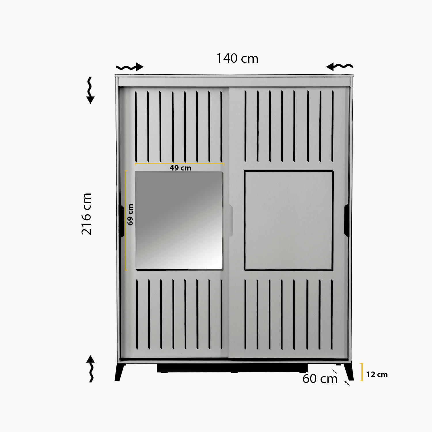 Dulap, Hanah Home, pal melaminat, nuc, 140x60x216 cm — imaginea 4