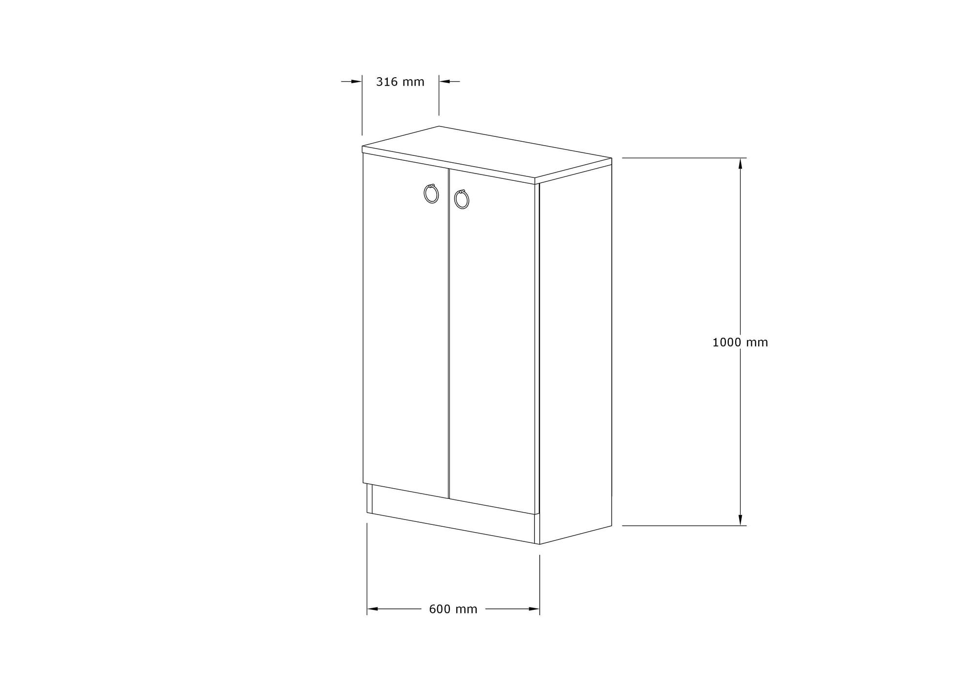 Dulap pantofi, Hanah Home, pal melaminat, safir, 60x31.6x100 cm
