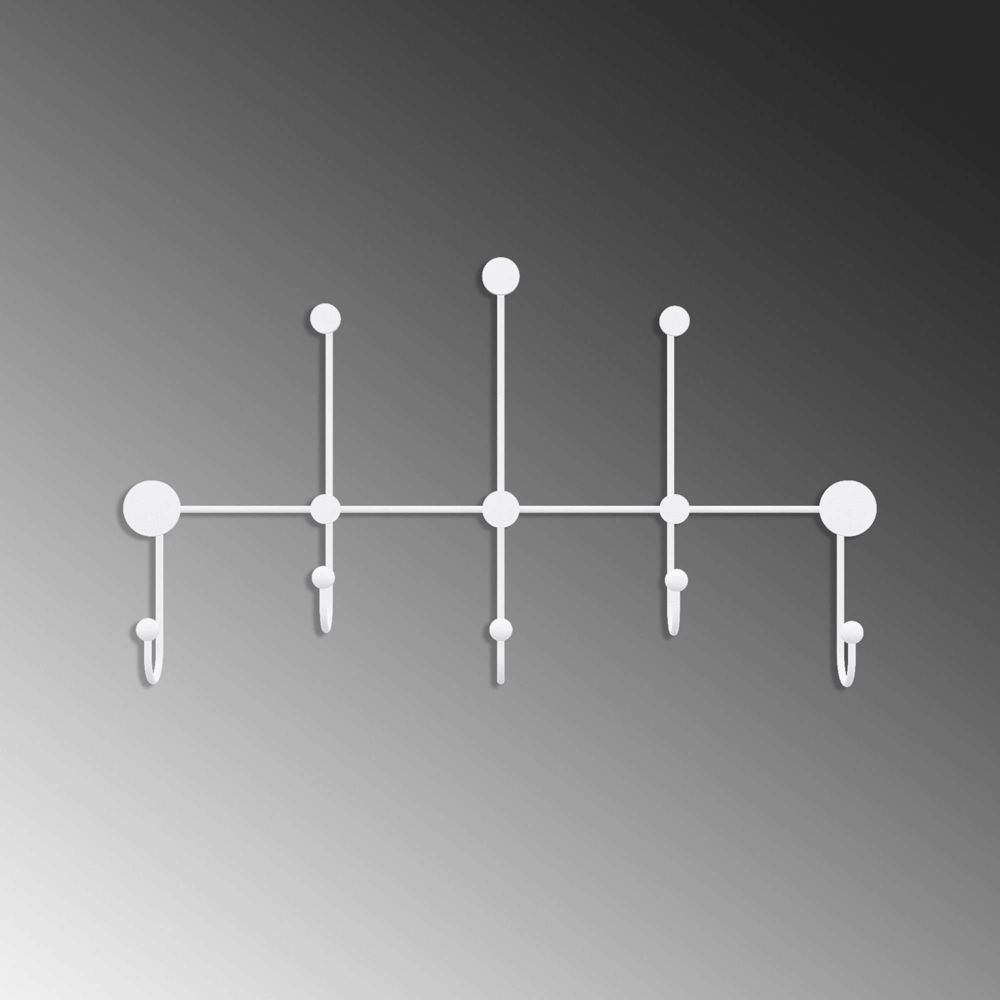 Cuiere de perete, Wallxpert, metal, alb, 80x45x10 cm — imaginea 2