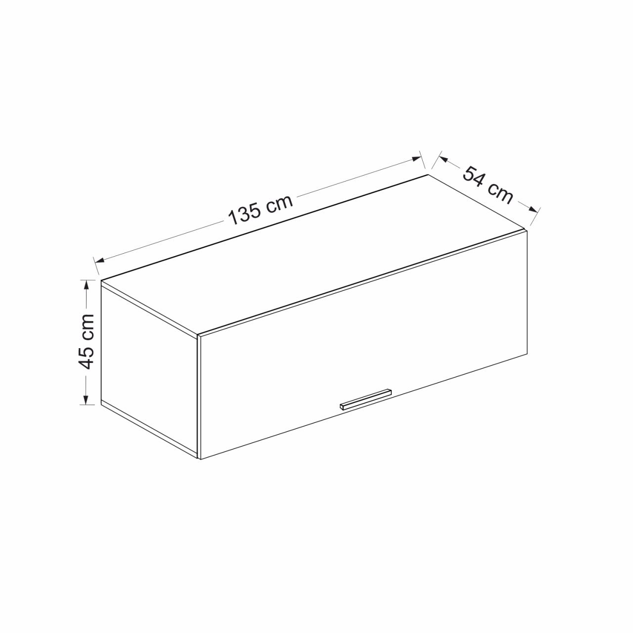 Dulap de perete, Hanah Home, pal melaminat, alb, 135x45x54 cm — imaginea 5