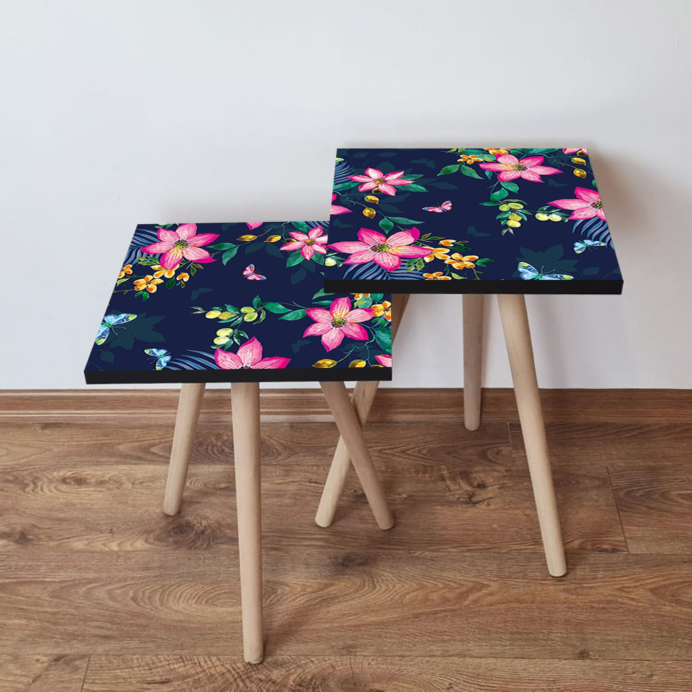 Set masute de cafea, Hanah Home, mdf, multicolor, 35x35x47 cm, 481LNA2413