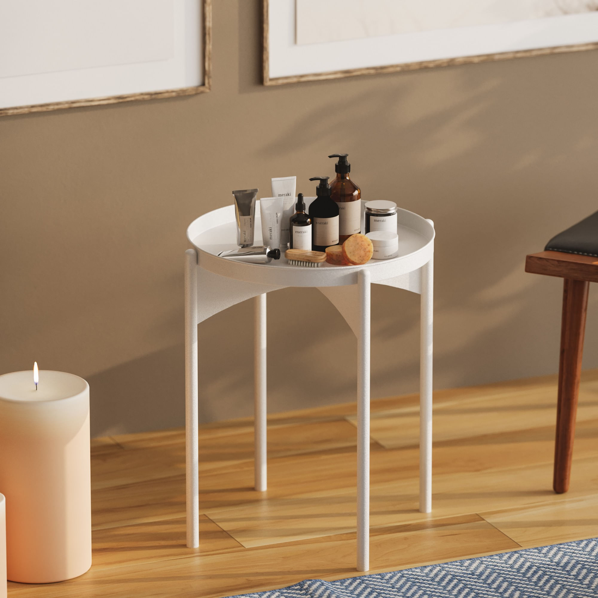 Masuta de cafea, Hanah Home, metal, alb, 44x44x57 cm — imaginea 6