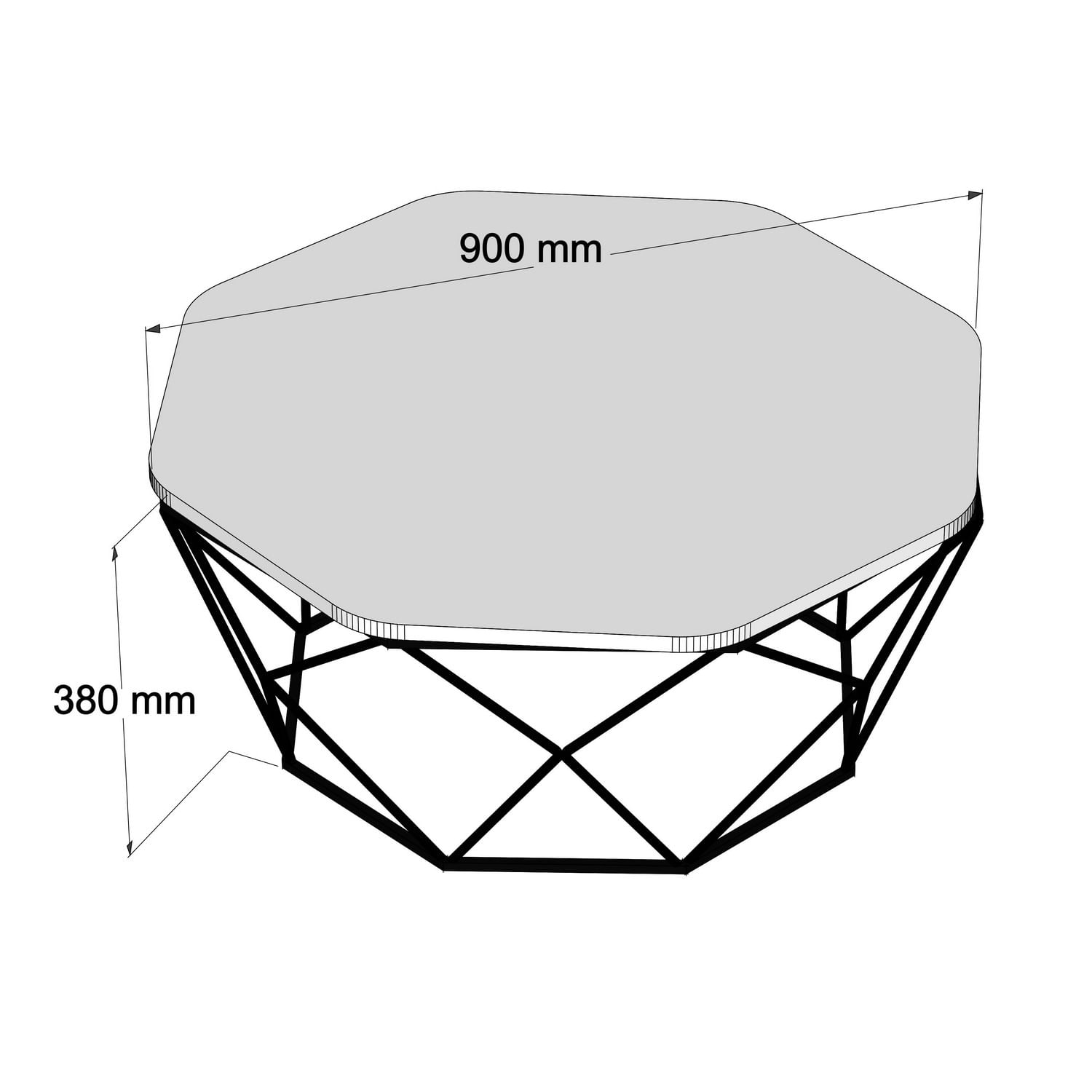 Masa de cafea, Hanah Home, pal melaminat, travertin, 90x90x38 cm