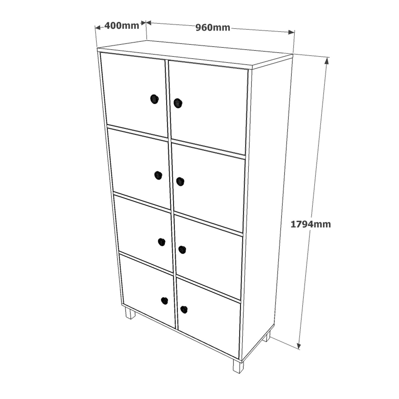 Dulap multifunctional, Hanah Home, panou de particule melaminat, nuc si antracit, 96x40x179.4 cm — imaginea 3