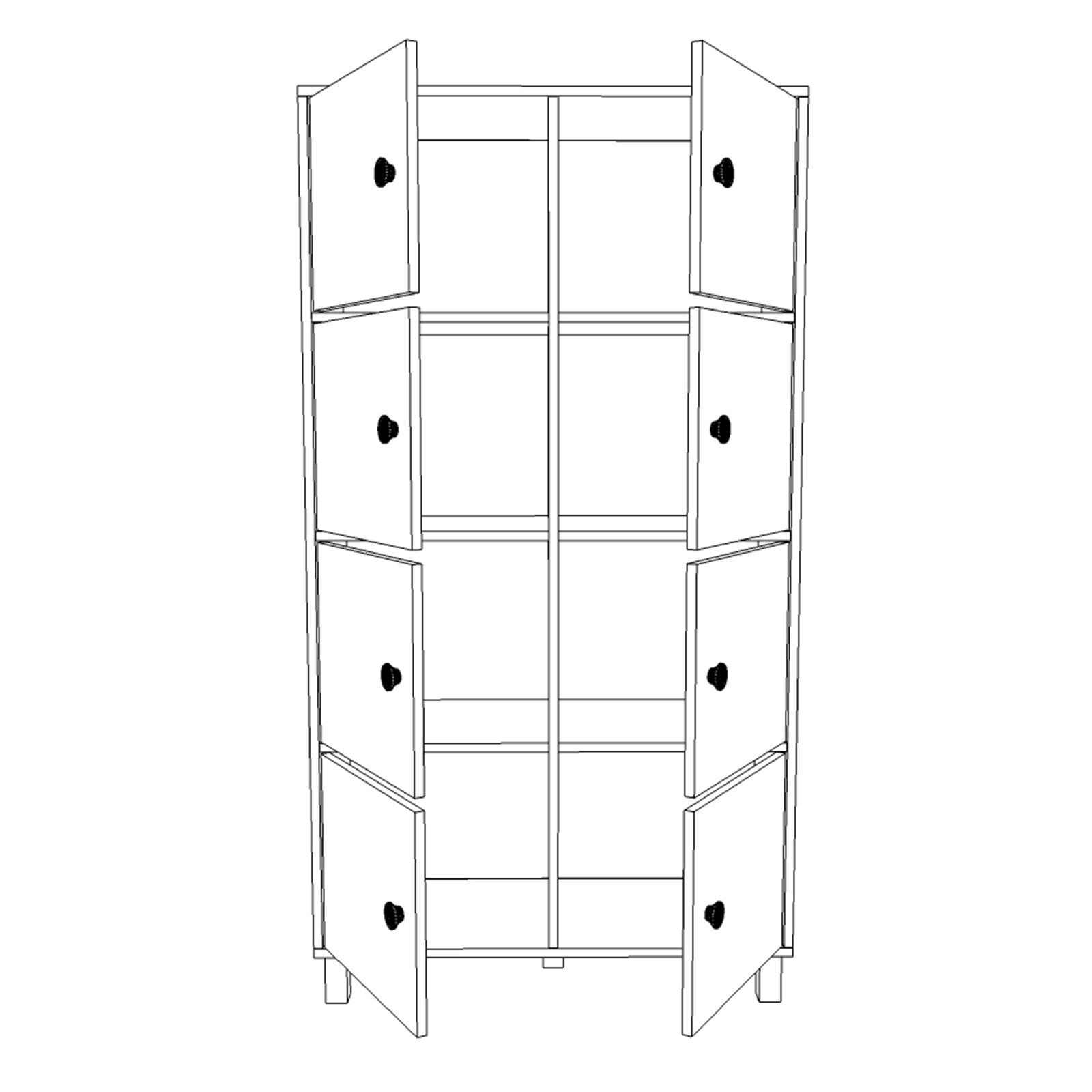 Dulap multifunctional, Hanah Home, panou de particule melaminat, nuc si antracit, 96x40x179.4 cm — imaginea 4