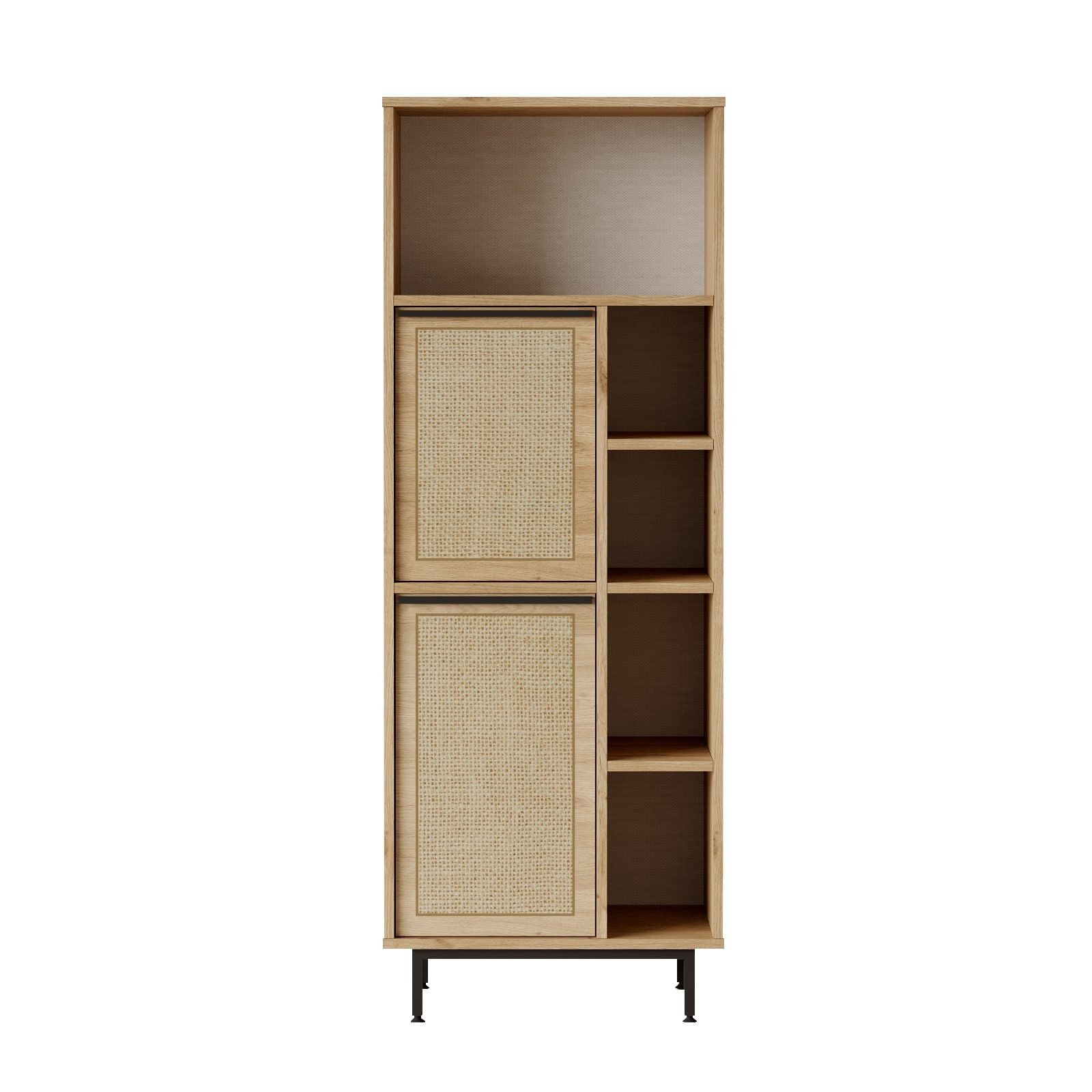 Dulap de bucatarie, Hanah Home, pal melaminat, nuc stejar, 60x35.5x149.6 cm — imaginea 7