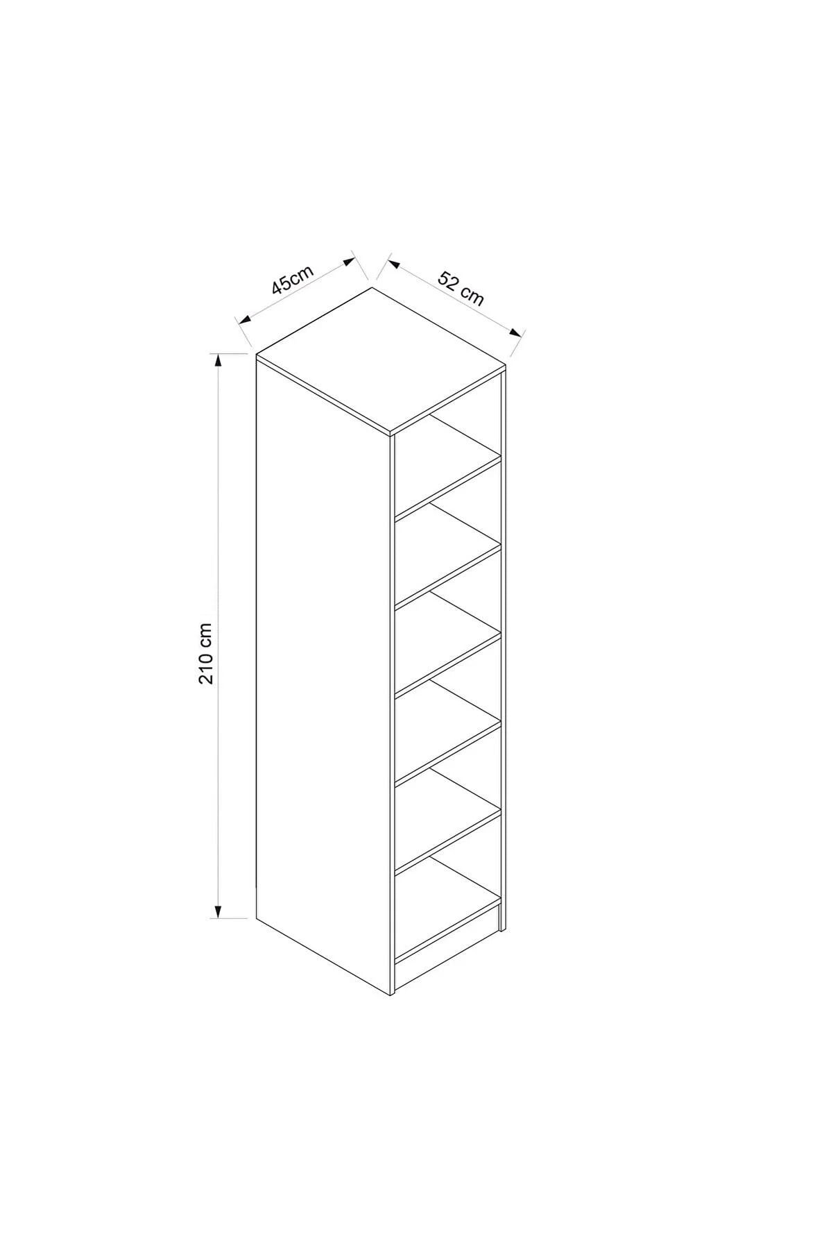 Dulap, Hanah Home, pal melaminat, alb, 45x52x210 cm — imaginea 2