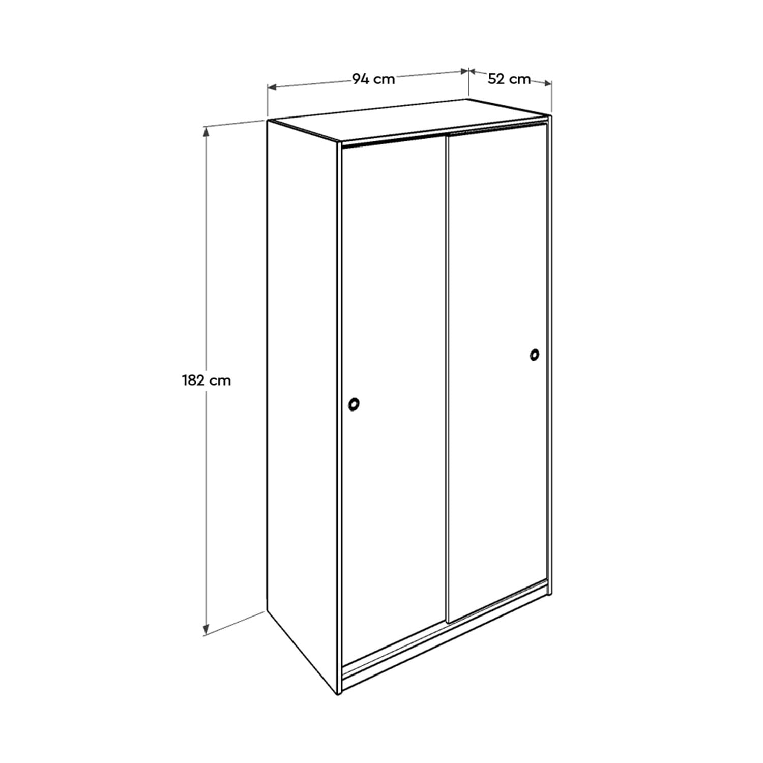 Dulap cu usi glisante, Hanah Home, panou aglomerat melaminat, alb, 94x52x182 cm — imaginea 5