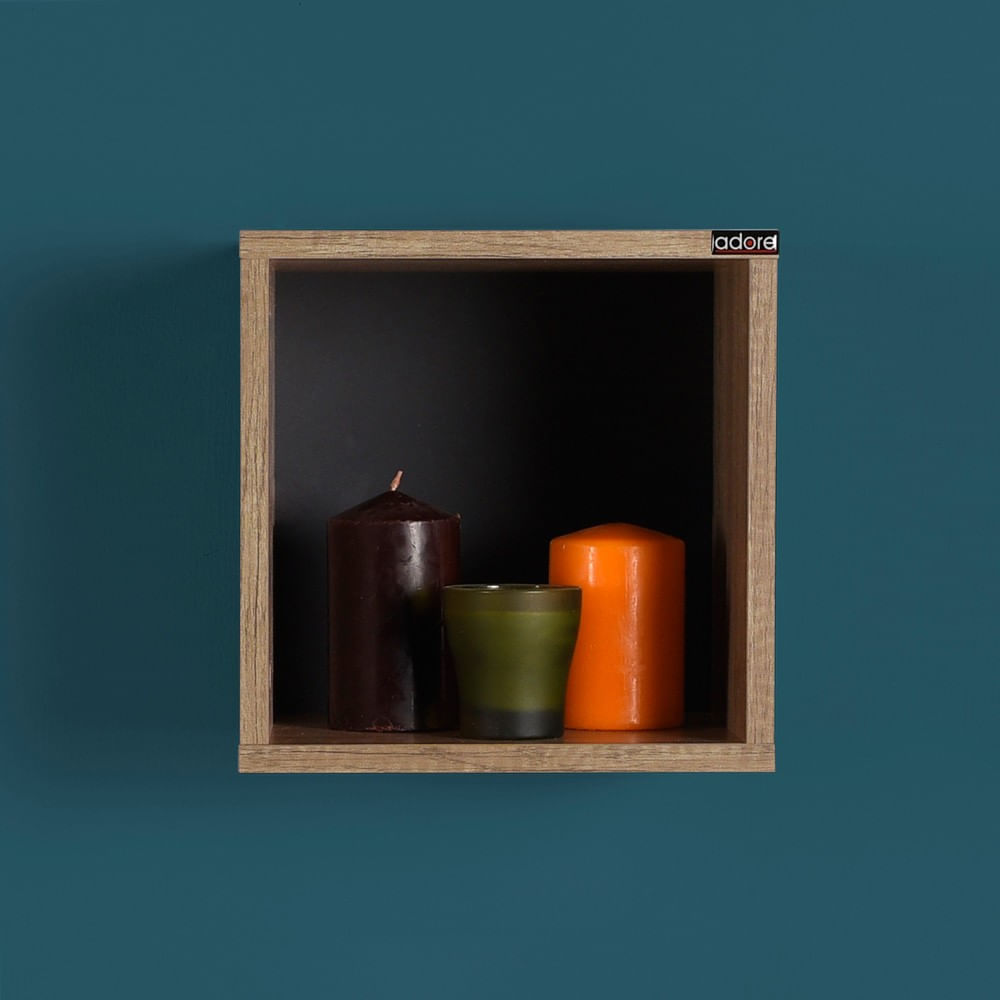 Raft de perete, Hanah Home, pal melaminat, nuc deschis, 33x33x19 cm — imaginea 4