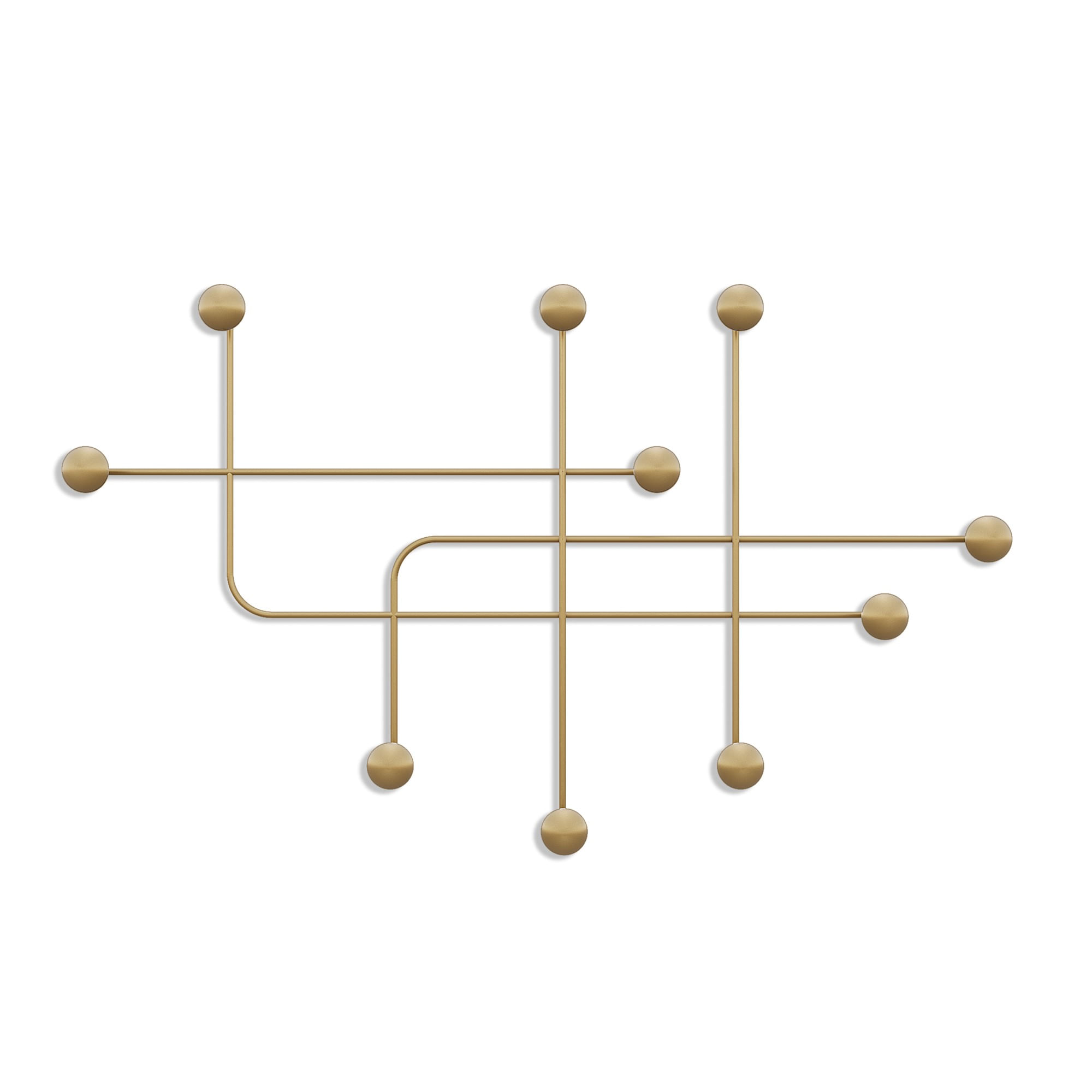 Cuiere de perete, Wallxpert, metal, auriu, 107x64x10 cm