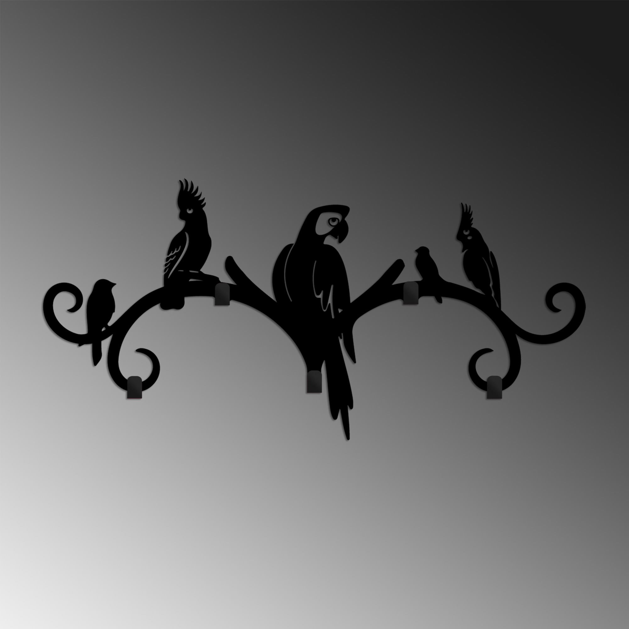 Cuiere, Wallxpert, metal, negru, 60x29x2 cm — imaginea 2