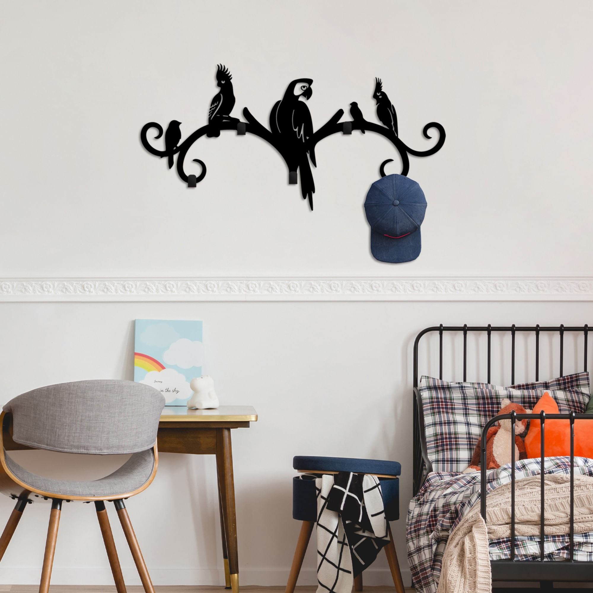 Cuiere, Wallxpert, metal, negru, 60x29x2 cm — imaginea 5