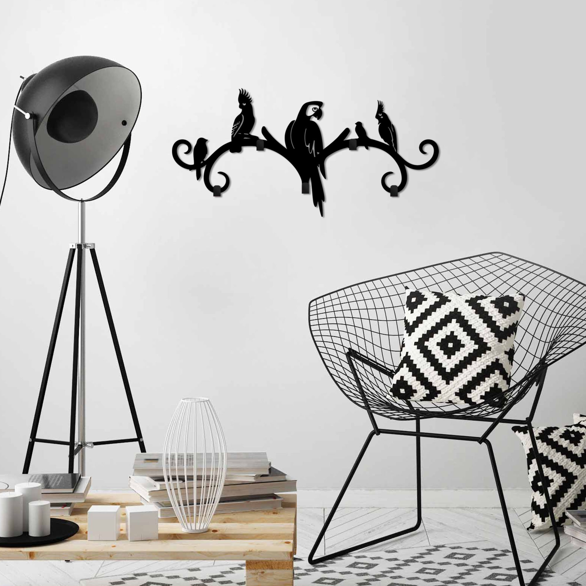 Cuiere, Wallxpert, metal, negru, 60x29x2 cm — imaginea 7