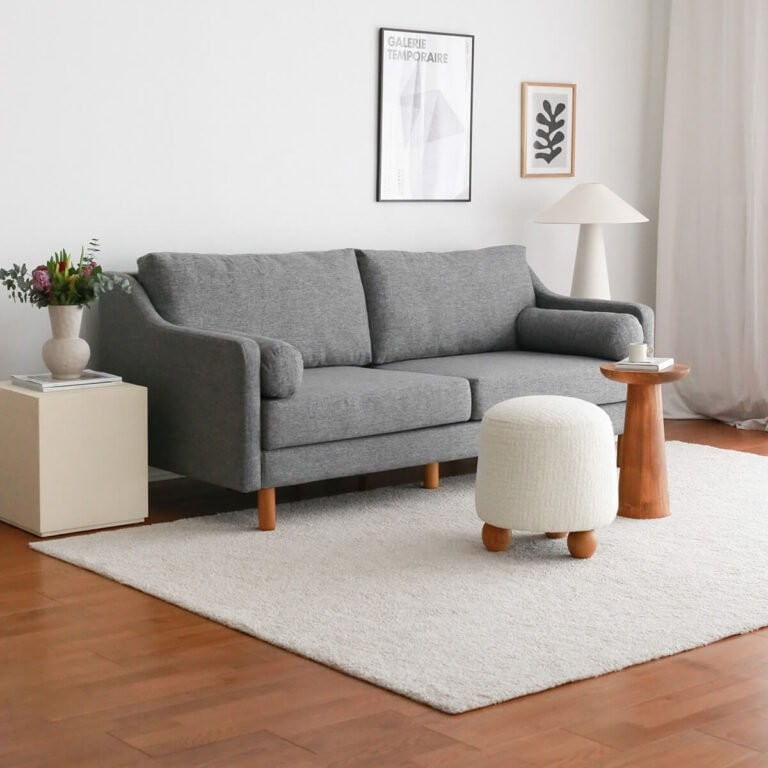 Canapea 3 locuri, Atelier Del Sofa, lemn de carpen, in, gri, 196x93x82 cm — imaginea 3