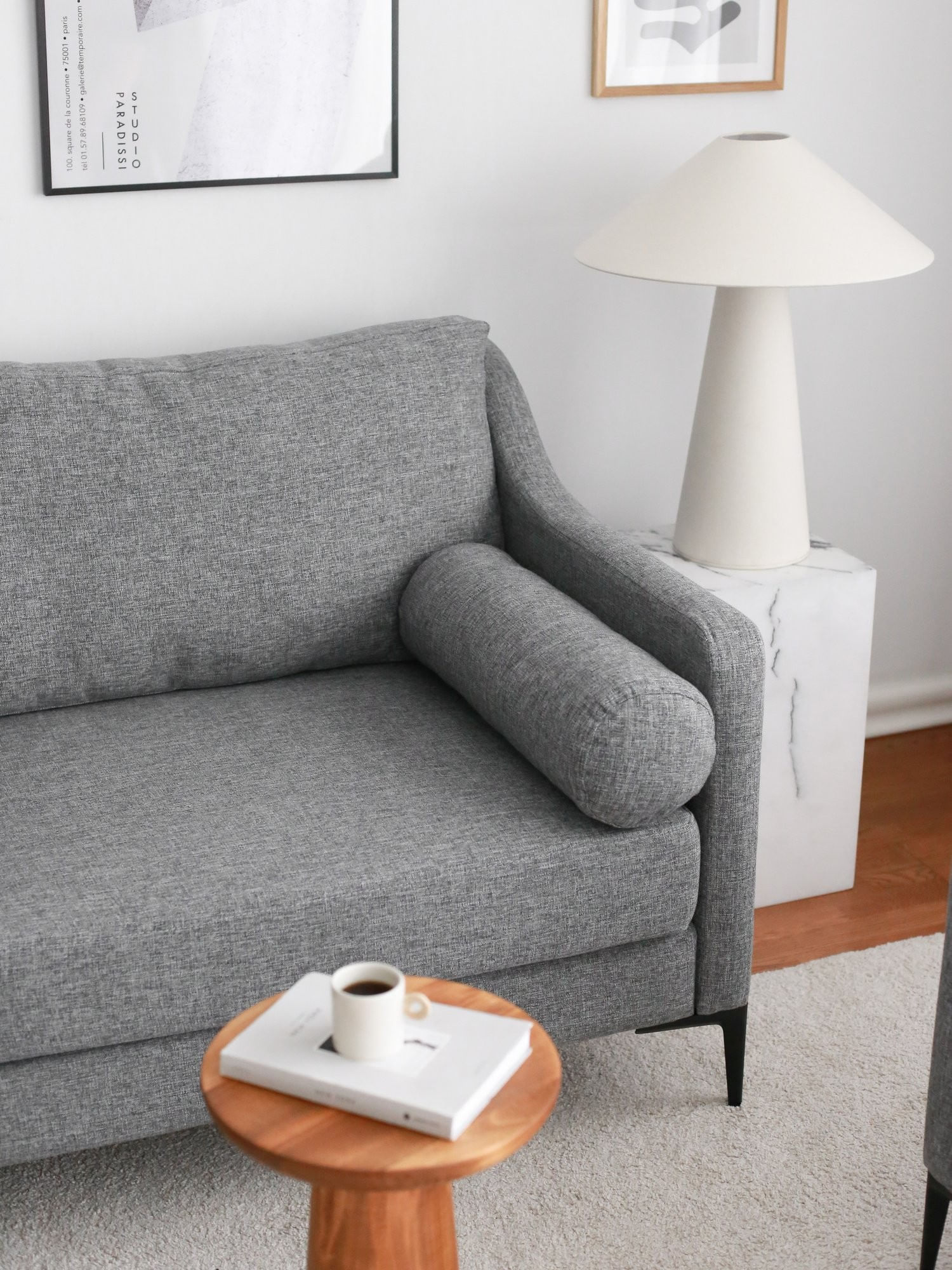 Canapea 3 locuri, Atelier Del Sofa, lemn de carpen, in, gri, 196x93x82 cm — imaginea 8