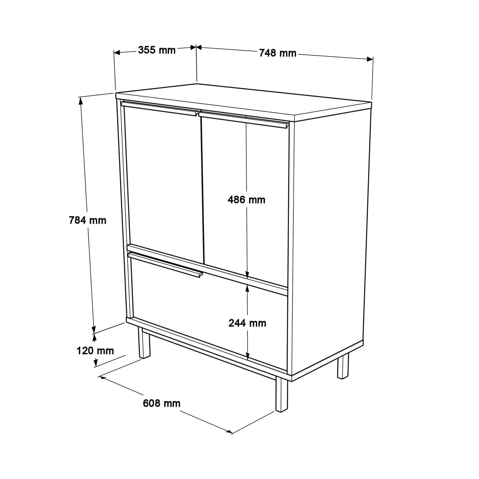 Dulap bucatarie, Hanah Home, panou de particule melaminat, alb, 74.8x35.5x90.4 cm — imaginea 5