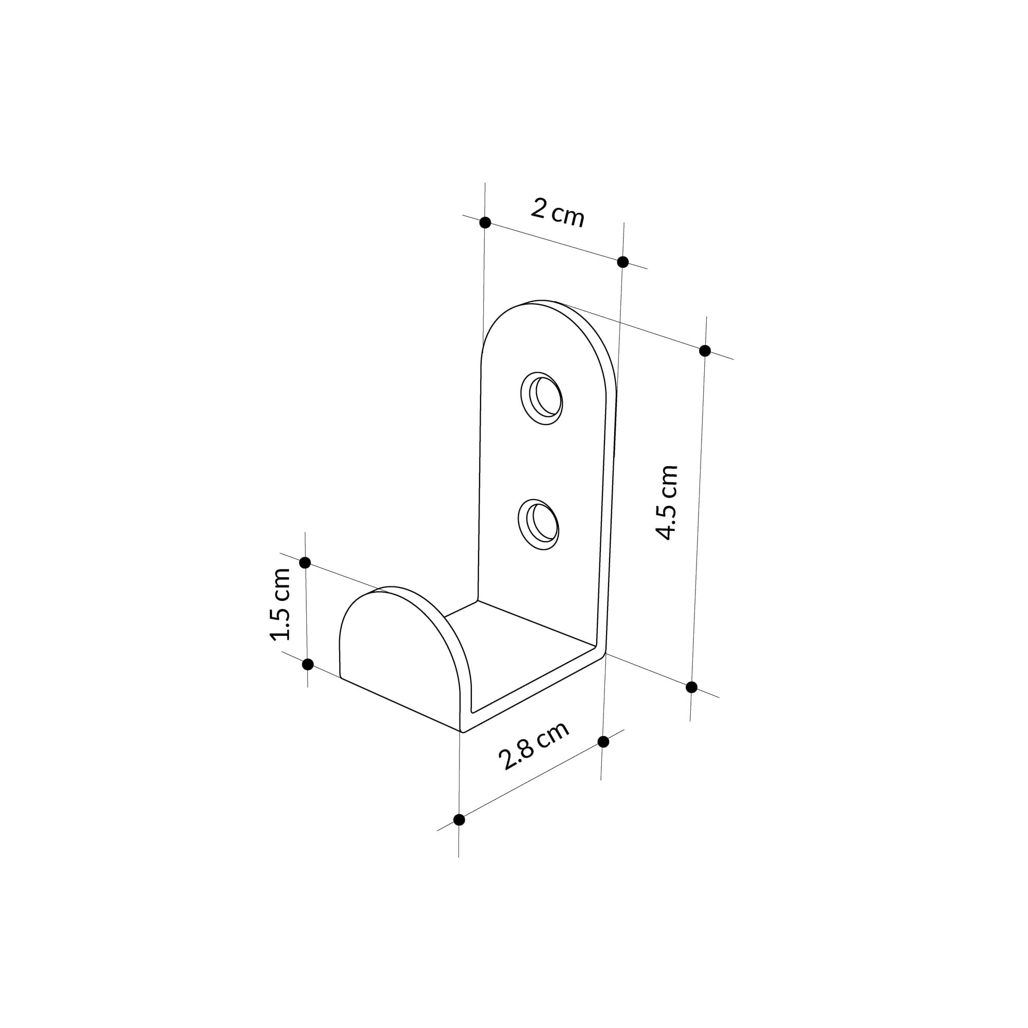 Cuiere, Wallxpert, metal, negru, 2x4.7x2.6 cm