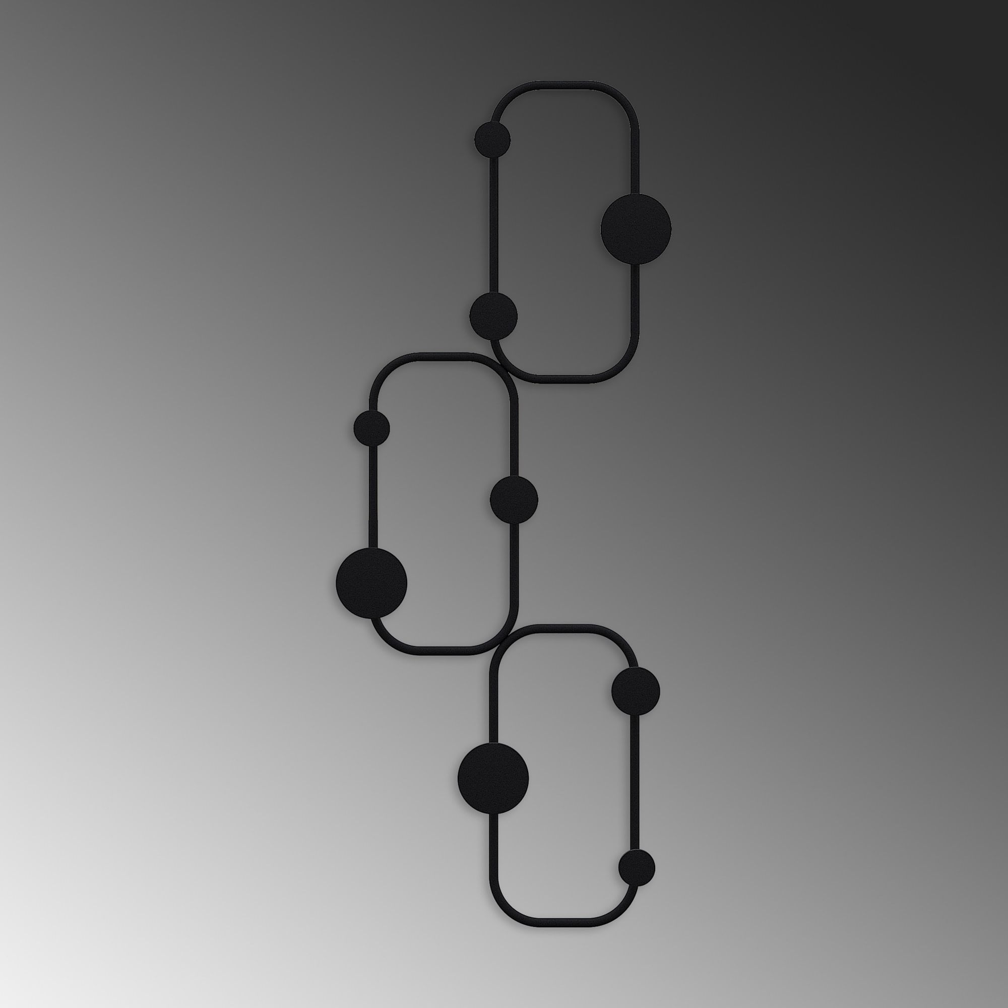 Cuier de perete, Wallxpert, metal, negru, 28x5x70 cm