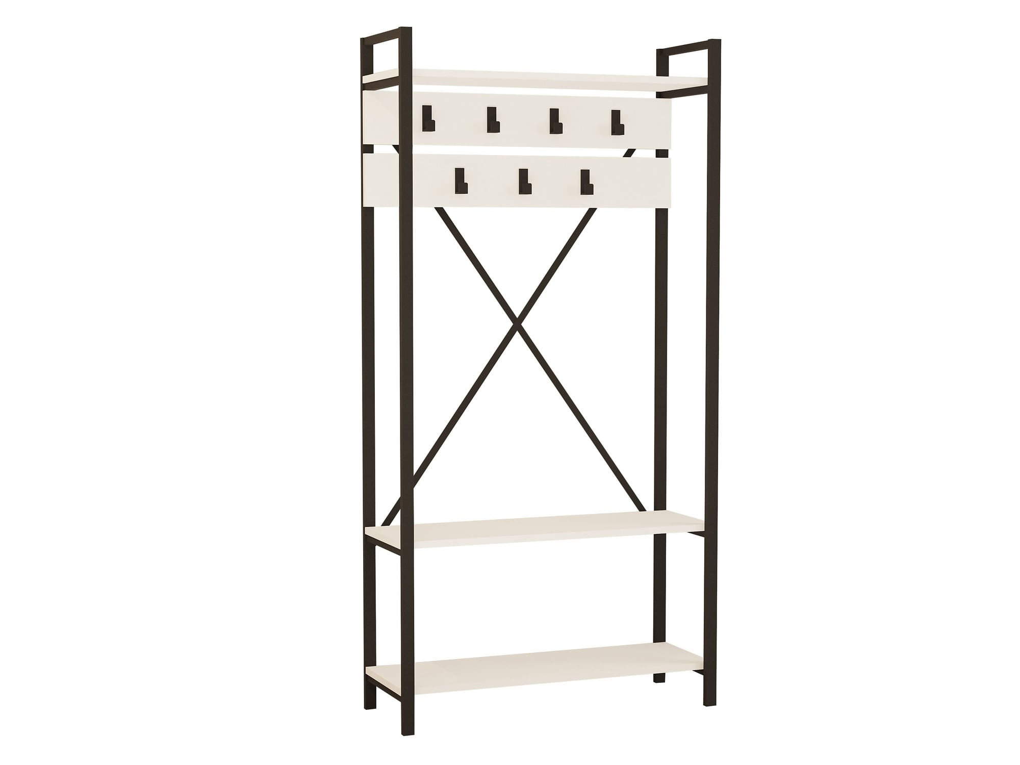 Cuier, Hanah Home, pal melaminat, alb gri, 90x34x180 cm — imaginea 4