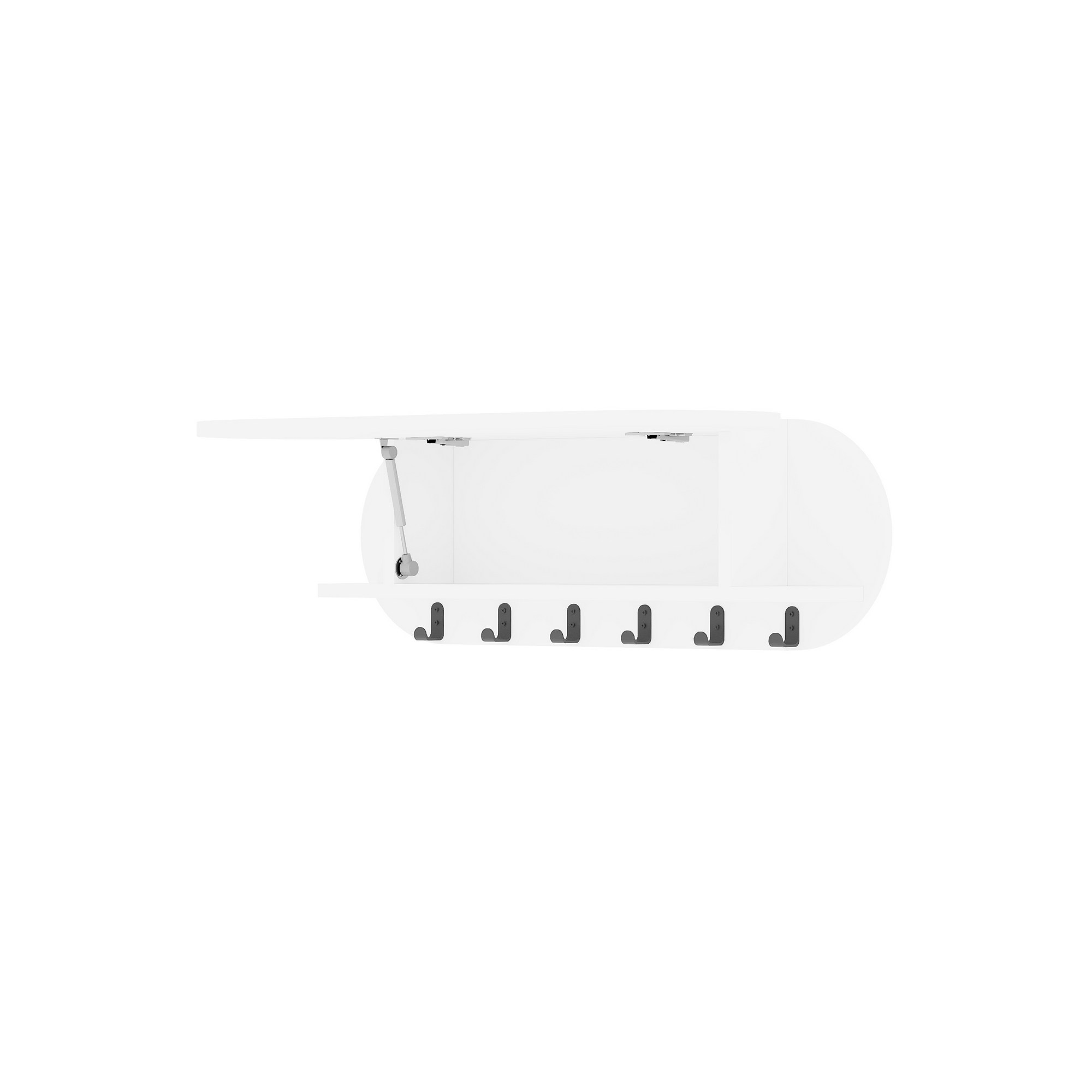 Cuier, Hanah Home, pal melaminat, alb, 84x28.5x15.5 cm — imaginea 3