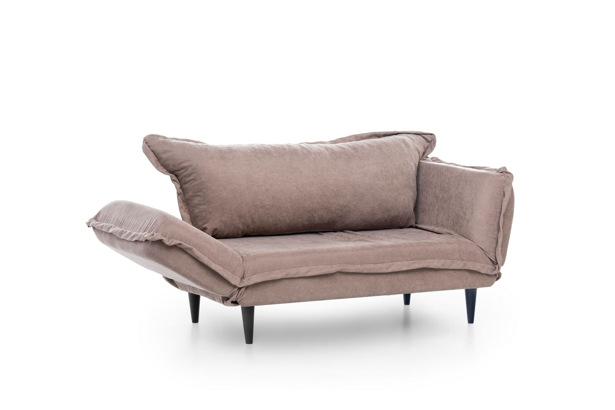 Canapea extensibila, Hanah Home, structura metalica, stofa in, mink, 200x70 cm — imaginea 3