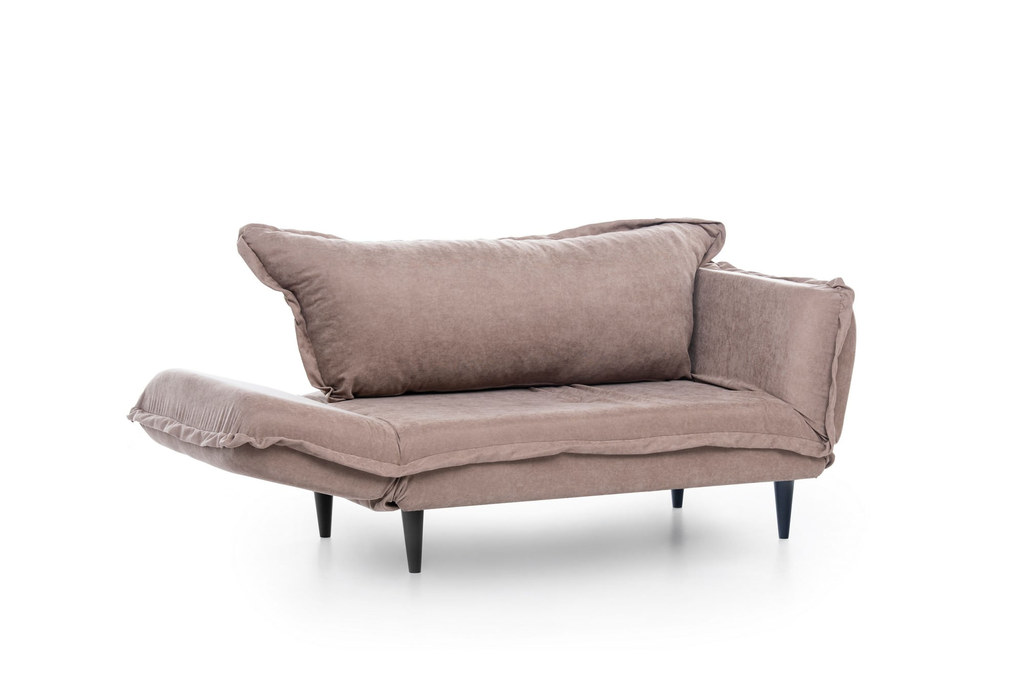 Canapea extensibila, Hanah Home, structura metalica, stofa in, mink, 200x70 cm — imaginea 5