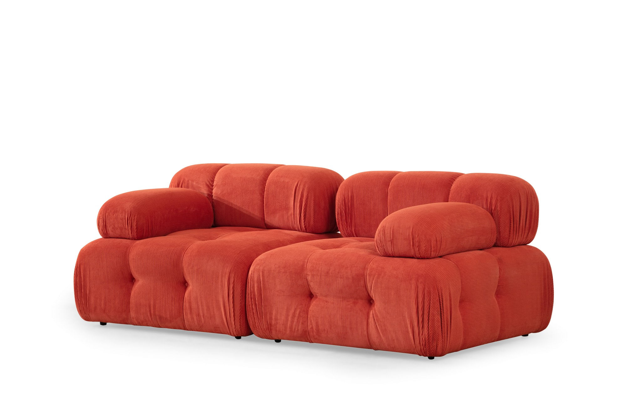 Canapea 2 locuri, Hanah Home, lemn fag si pal, rosu, 200x100x80 cm — imaginea 2
