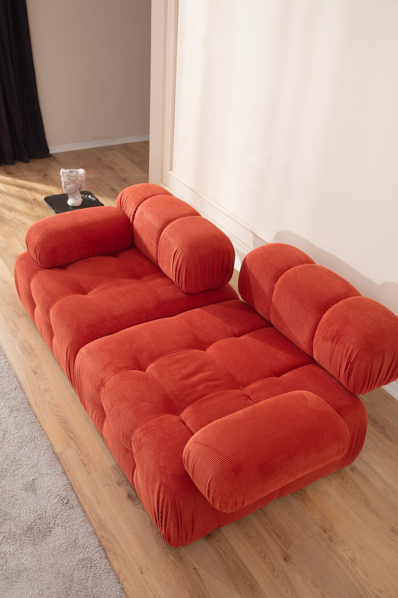Canapea 2 locuri, Hanah Home, lemn fag si pal, rosu, 200x100x80 cm — imaginea 5