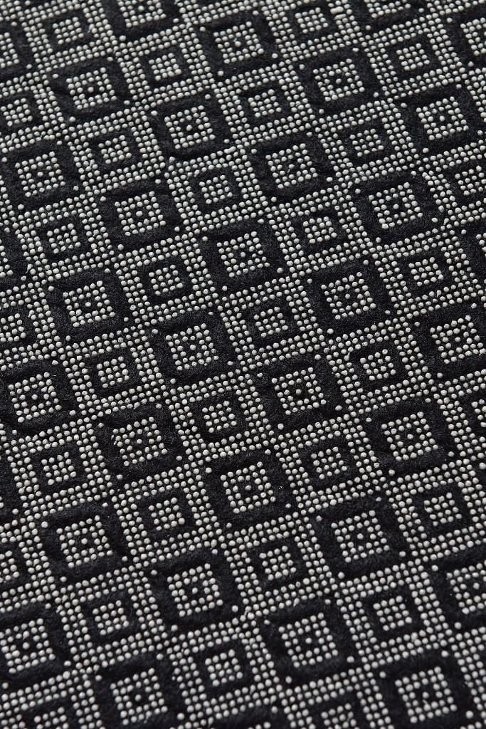 Covor, Conceptum Hypnose, alb negru, 80x120 cm, 100% poliester, antiderapant
