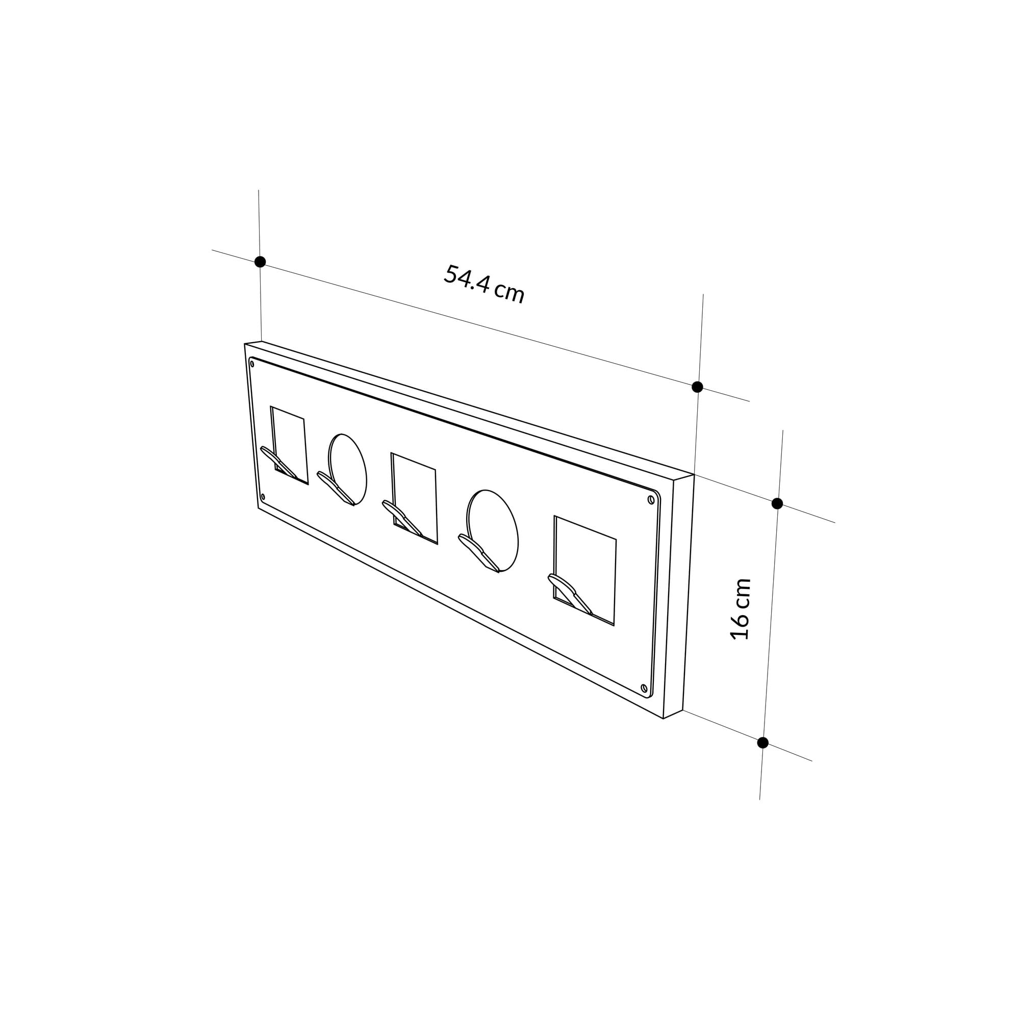 Cuier, Hanah Home, pal melaminat, stejar, 54.2x16x2 cm — imaginea 2