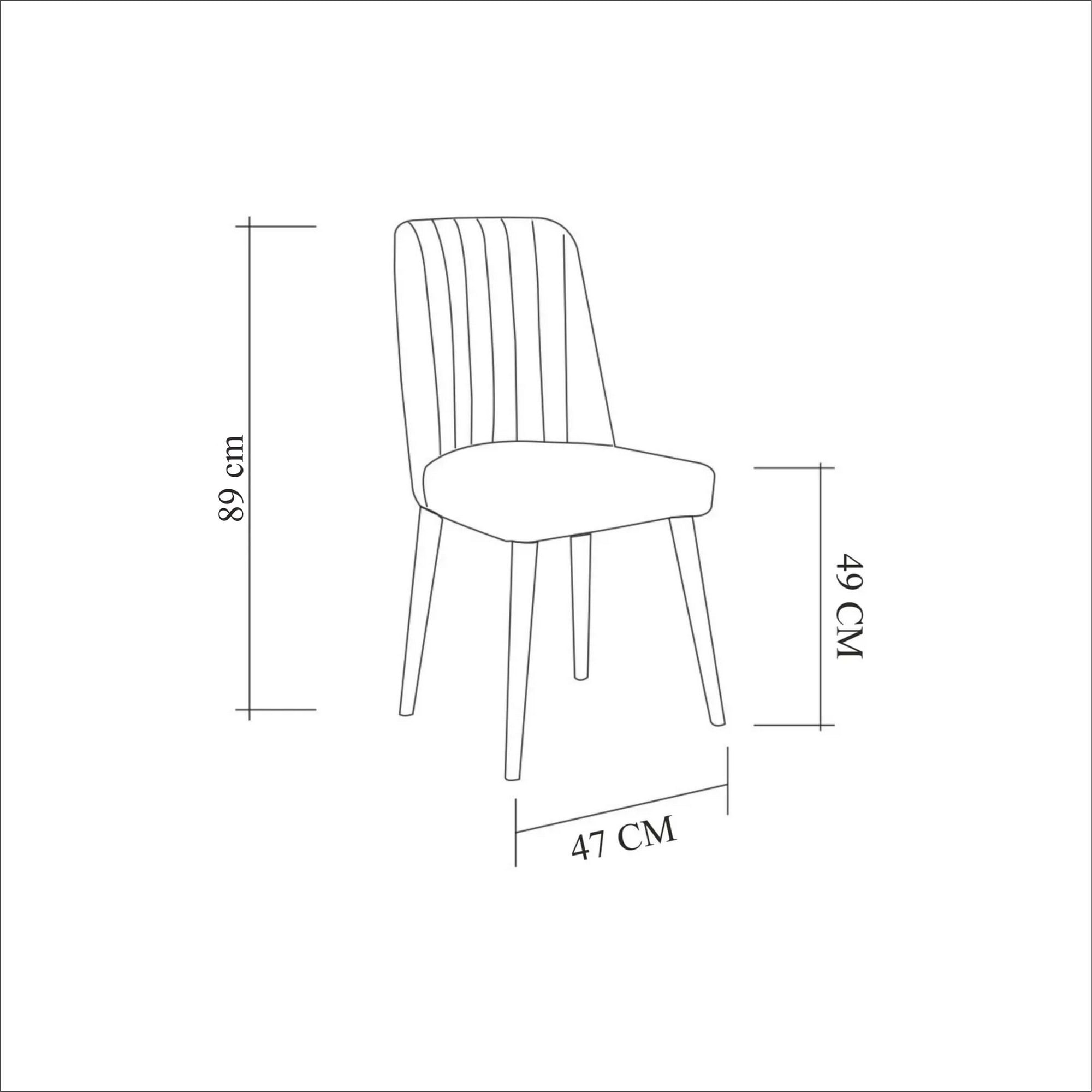 Scaun, Hanah Home, catifea, pin atlantic si piatra, 47x46x89 cm, 869VEL5179 — imaginea 3