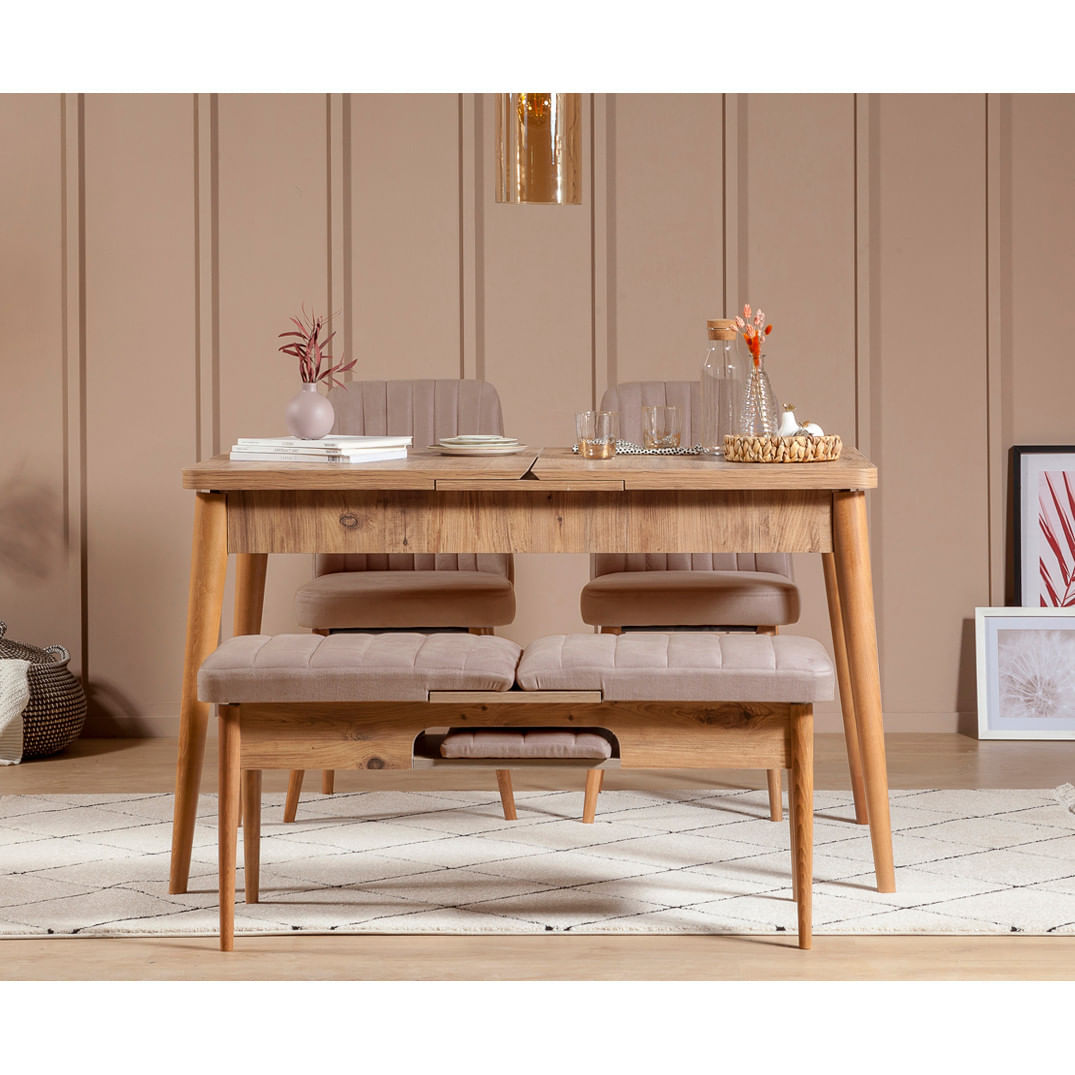 Scaun, Hanah Home, catifea, pin atlantic si piatra, 47x46x89 cm, 869VEL5179 — imaginea 4