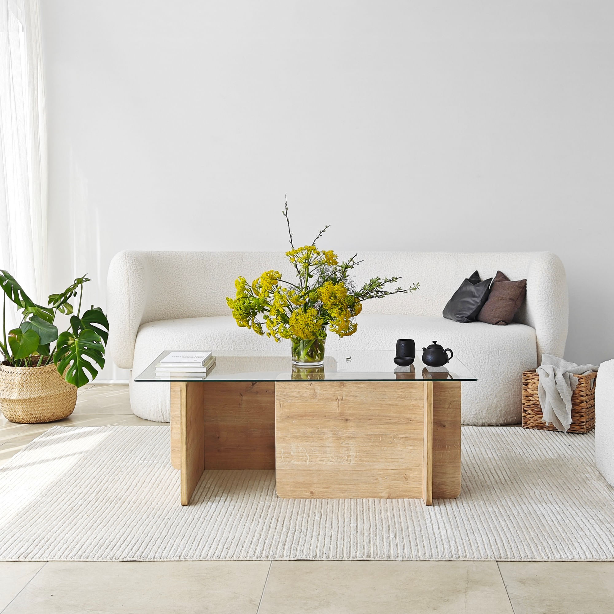 Masuta de cafea, Hanah Home, pal melaminat, safir, 105x65x40 cm — imaginea 4