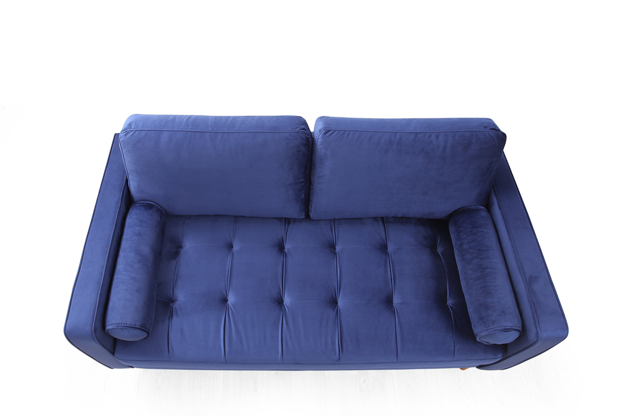 Canapea 2 locuri, Atelier Del Sofa, lemn fag si panouri aglomerate, albastru marin, 175x90x70 cm — imaginea 2