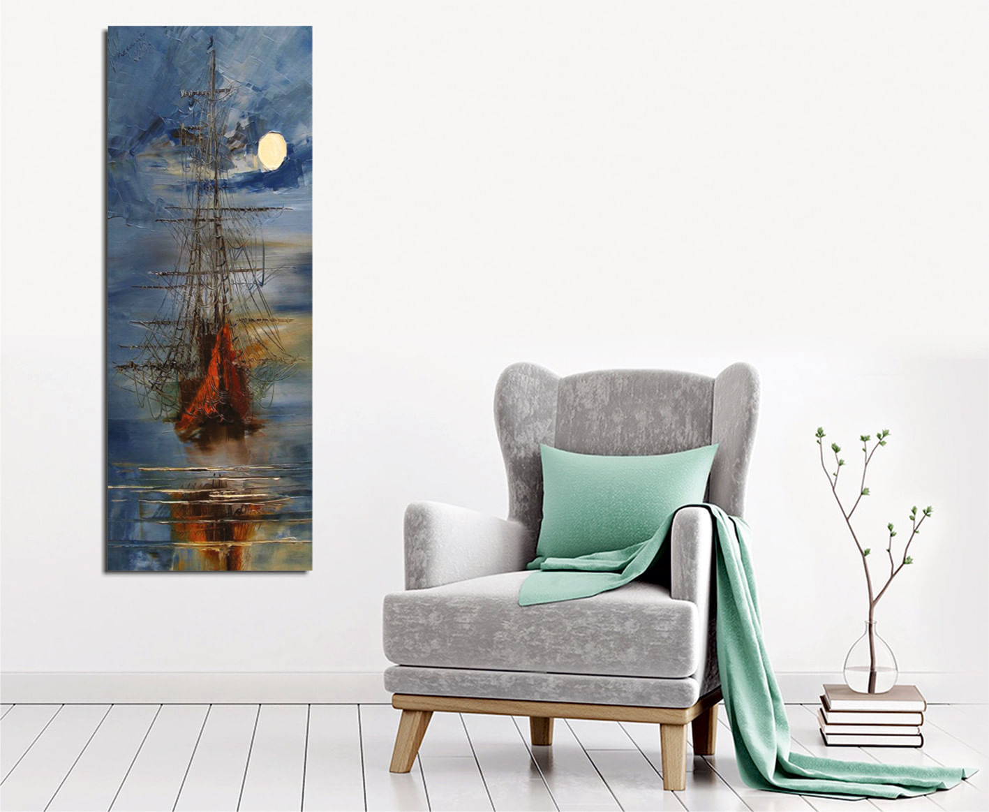 Tablou decorativ, Wallxpert, panza, multicolor, 30x80 cm, rama lemn, 762SYM3297