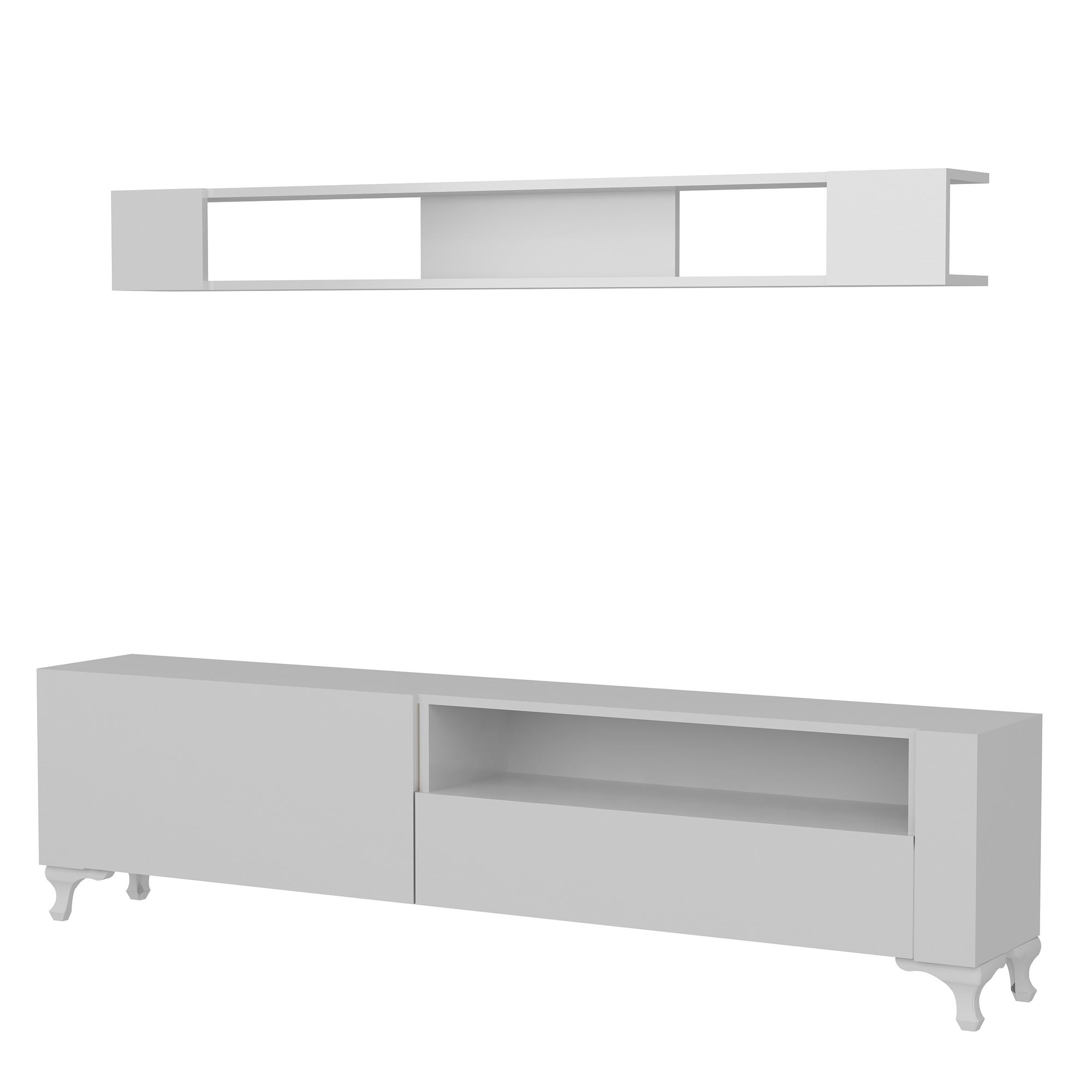 Corp tv, Hanah Home, pal melaminat, alb, 180x50x29.5 cm — imaginea 3