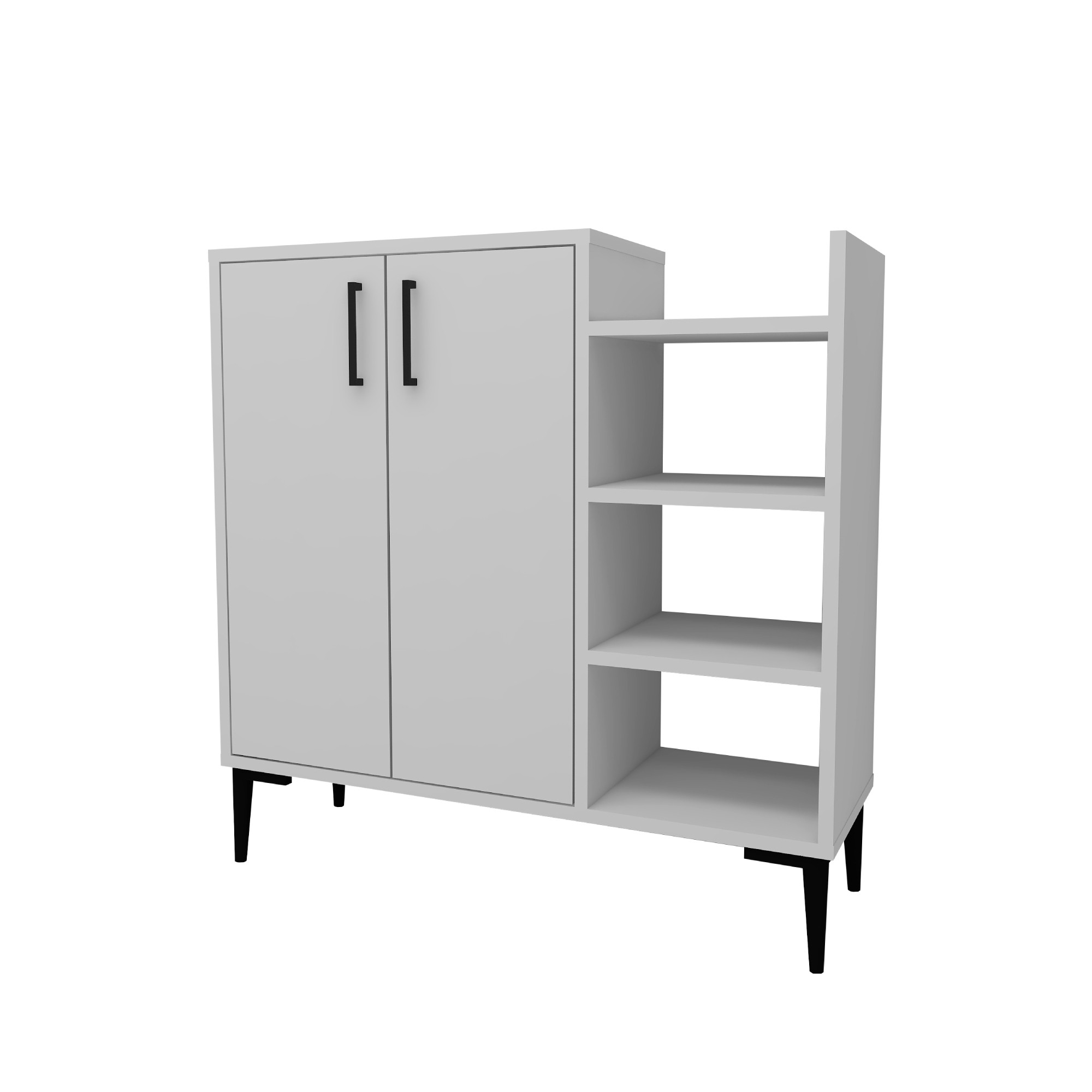 Dulap multifunctional, Hanah Home, PAL melaminat, alb, 90x29.6x90.6 cm — imaginea 7