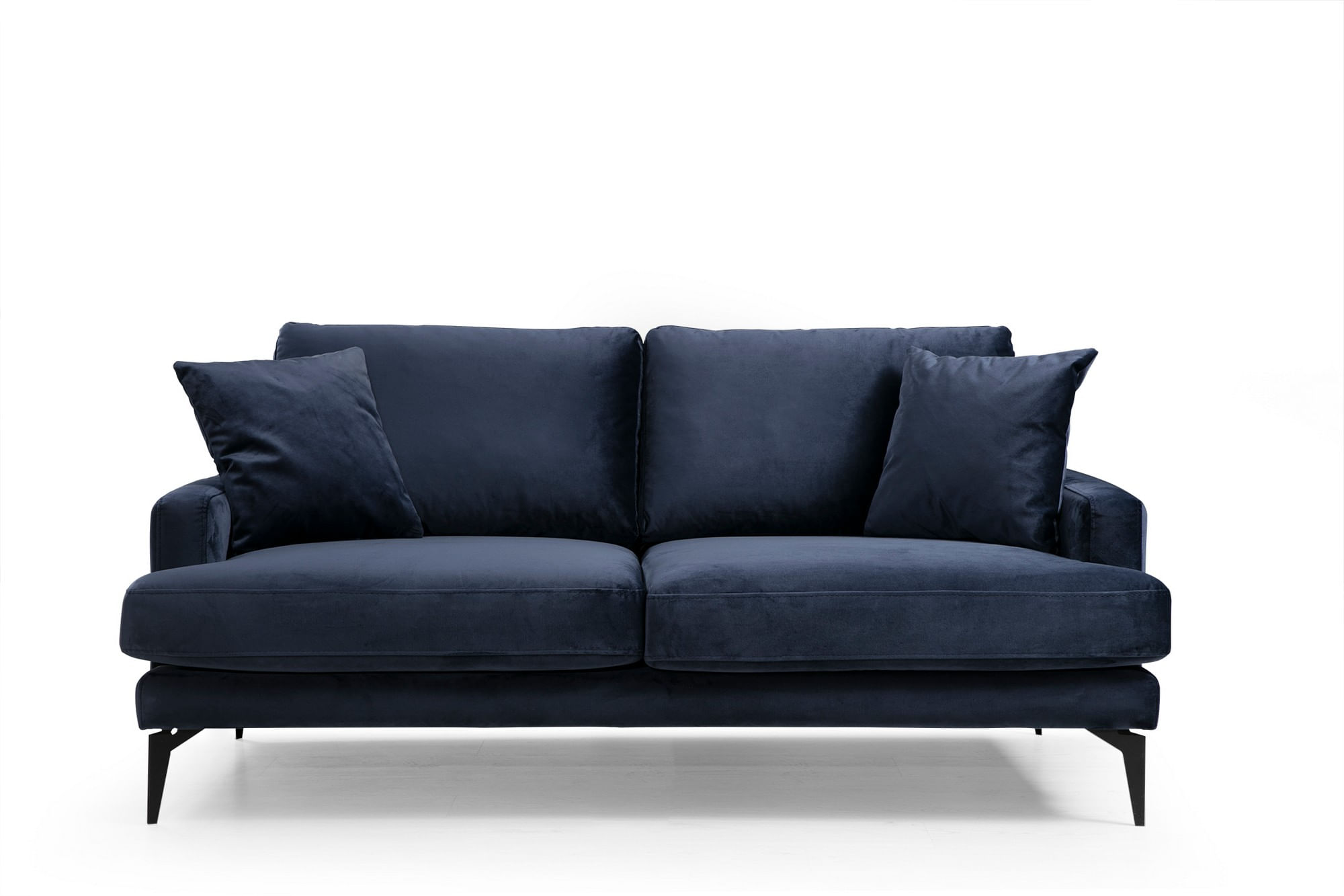 Canapea 2 locuri, Hanah Home, lemn fag si pal, albastru marin, 175x90x88 cm — imaginea 2